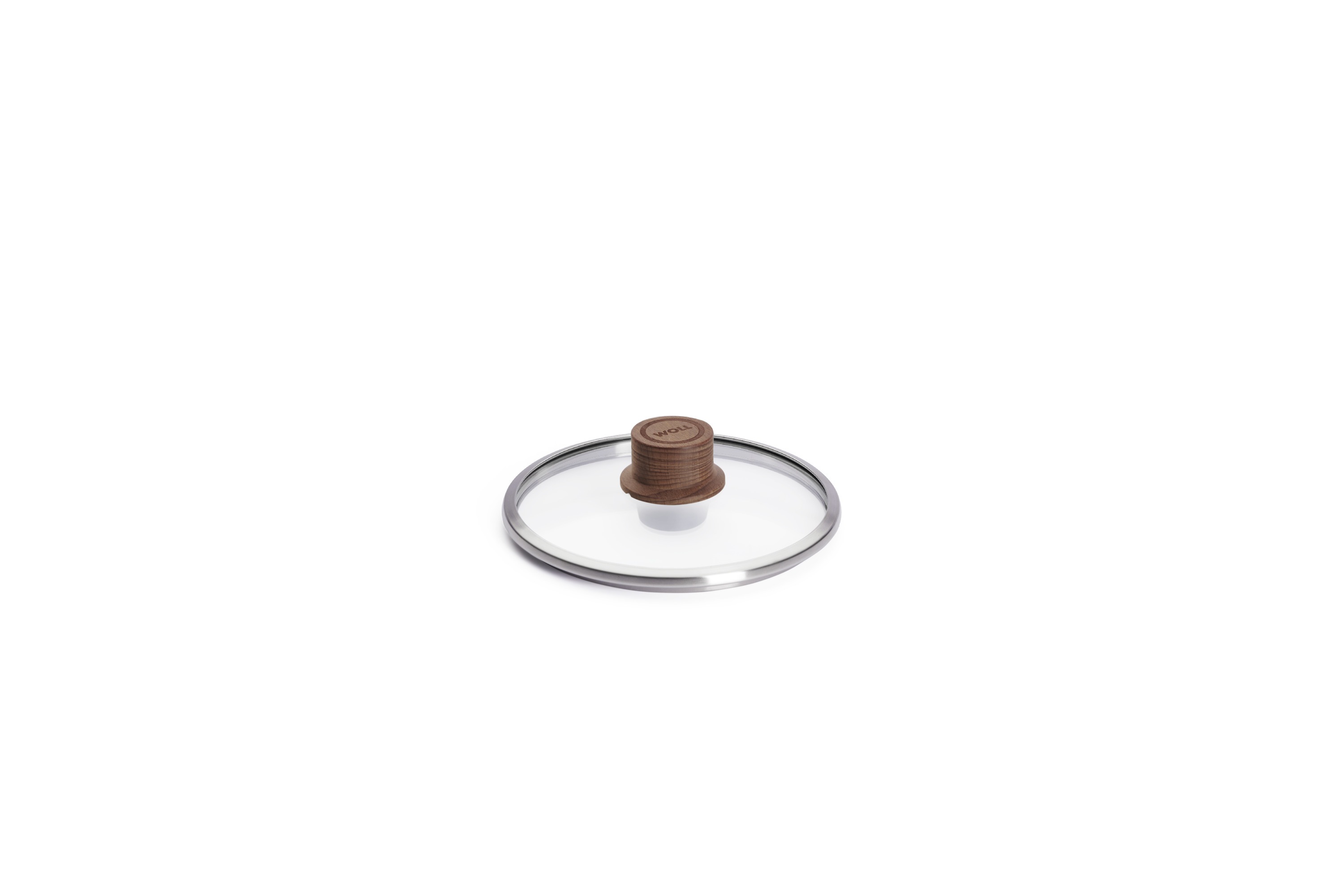 WOLL "WOLL Eco Logic Sicherheitsglasdeckel mit Holzknopf, rund" Hitzebeständig, Spülmaschinengeeignet, für Pfannen und Töpfe