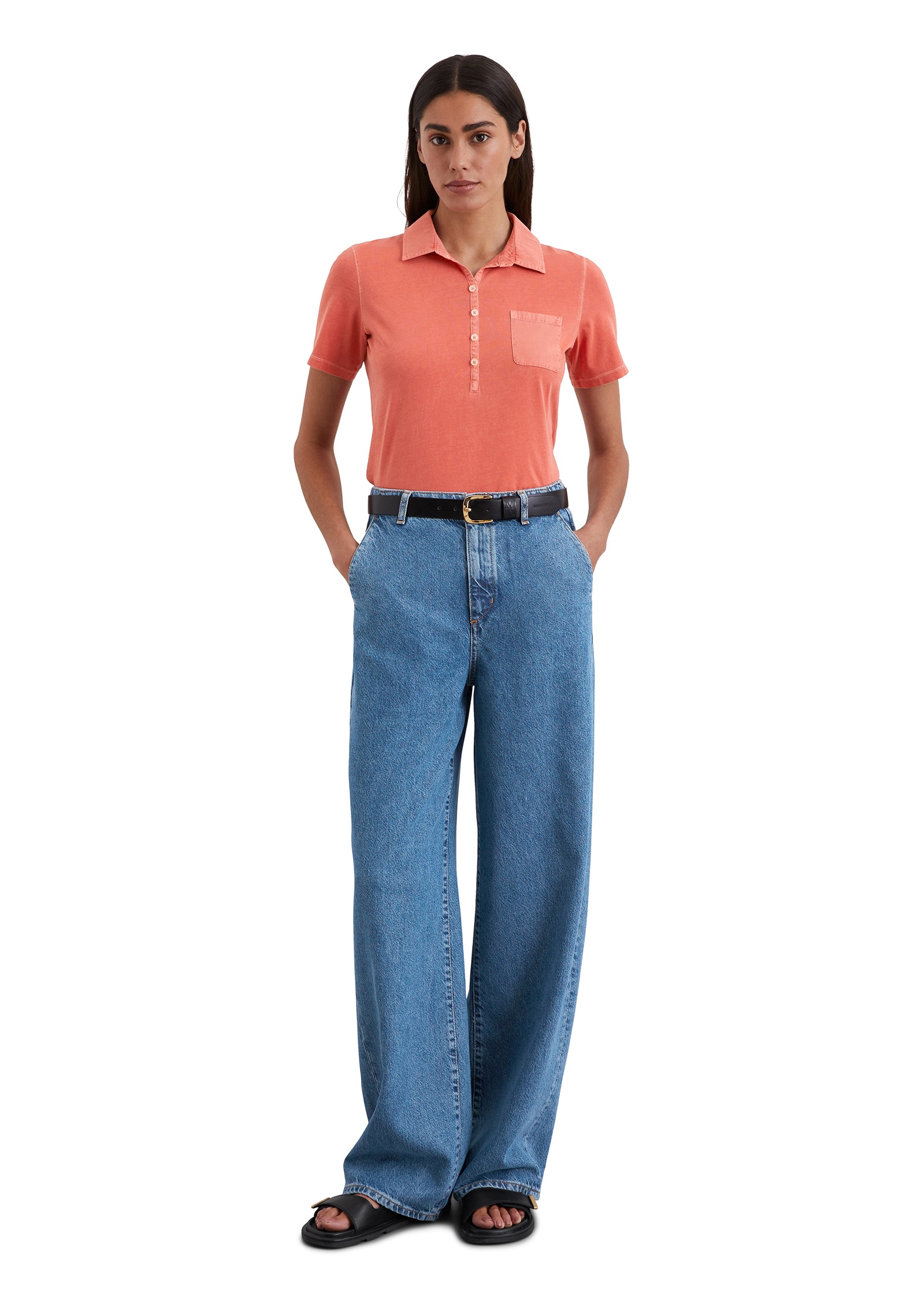 Marc O'Polo Poloshirt »mit Material-Mix-Details«