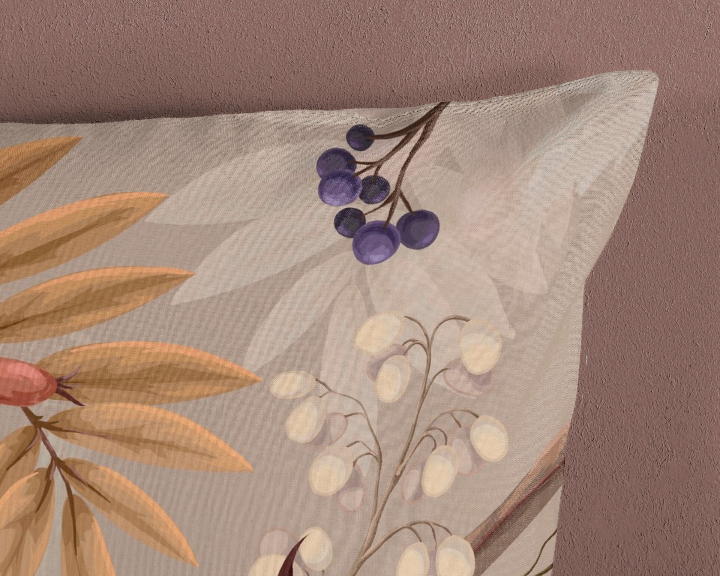 good morning Wendebettwäsche »Otso«, 100% Baumwolle, 135x200, Reißverschluss, Wendeoptik, Herbst, Taupe