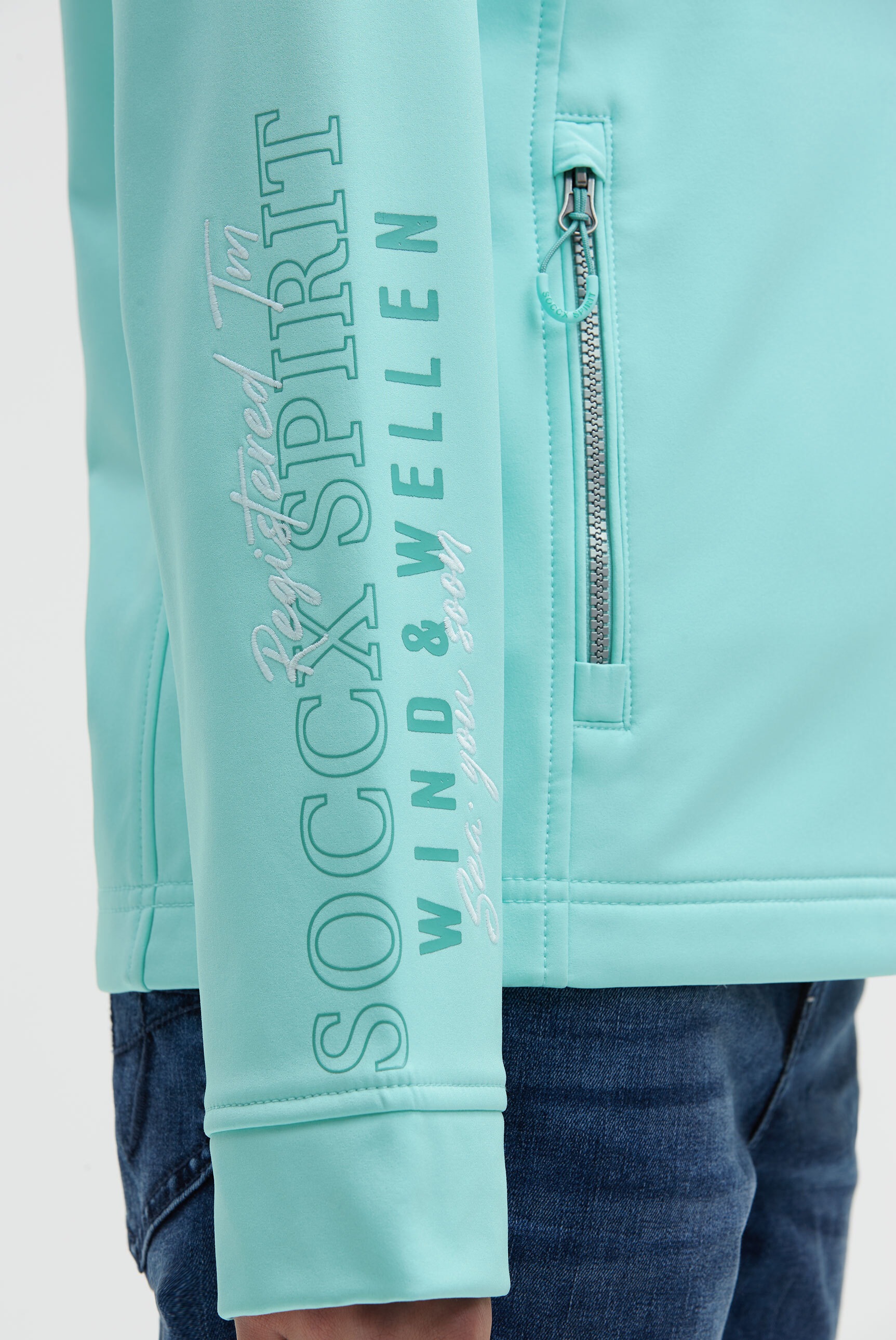 SOCCX Softshelljacke ohne Kapuze mit Stehkragen