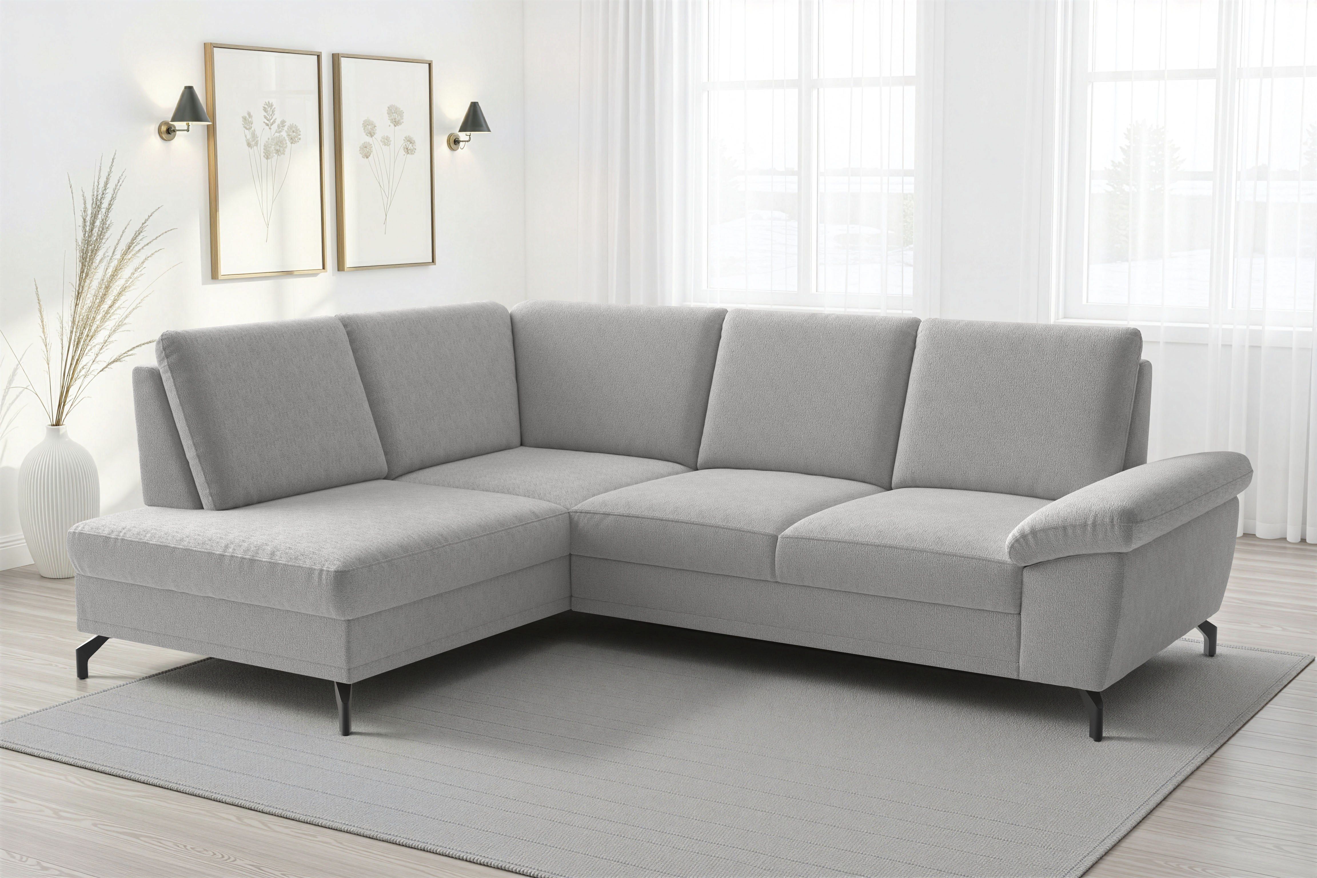 sit&more Ecksofa "Chelsea L-Form, B: 249 cm, Armteil- & Sitztiefenverstellung" optional Schlaffunktion und Bettkasten