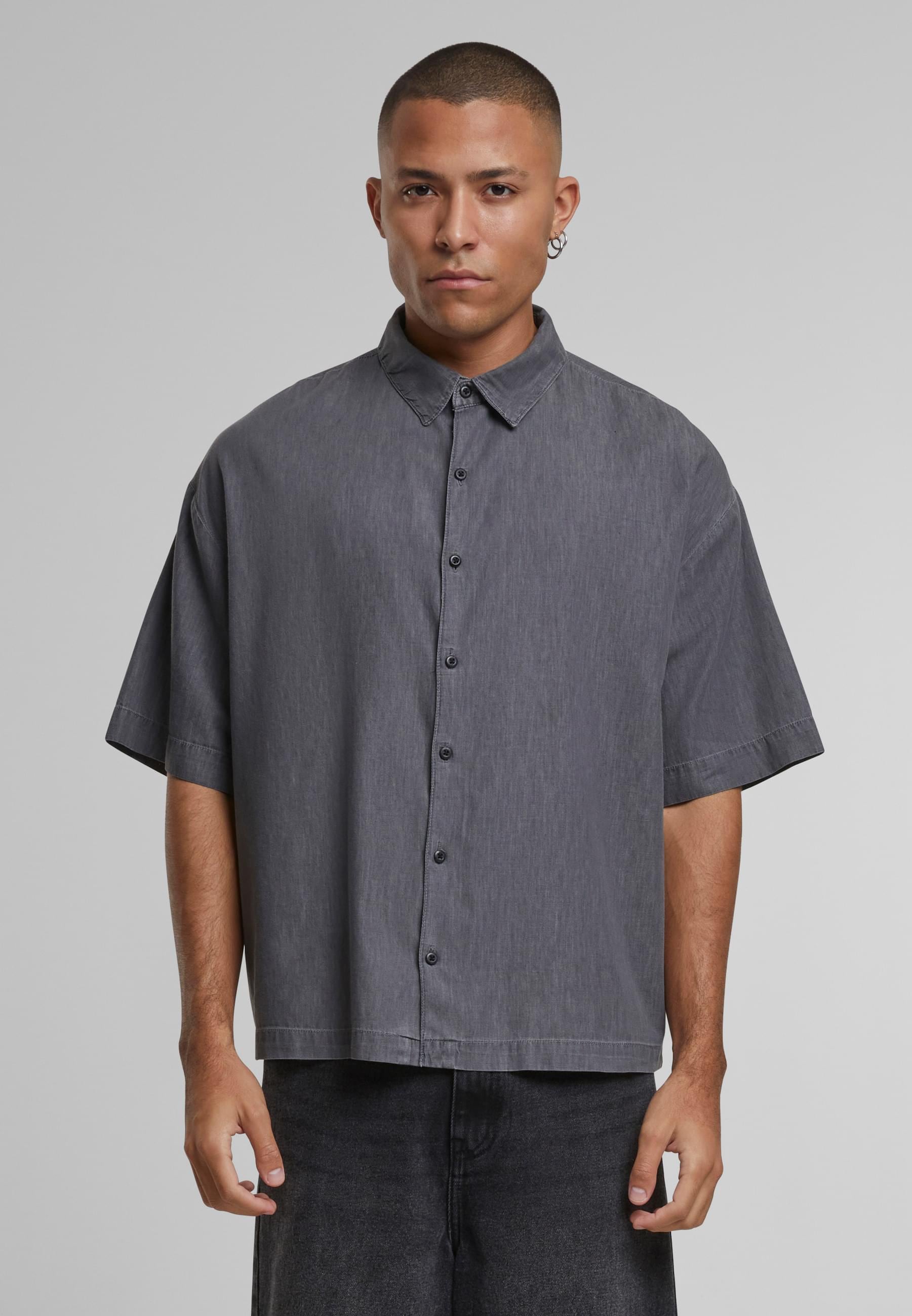 URBAN CLASSICS Langarmhemd »Urban Classics Herren Lightweight Denim Shirt«, (1 tlg.)