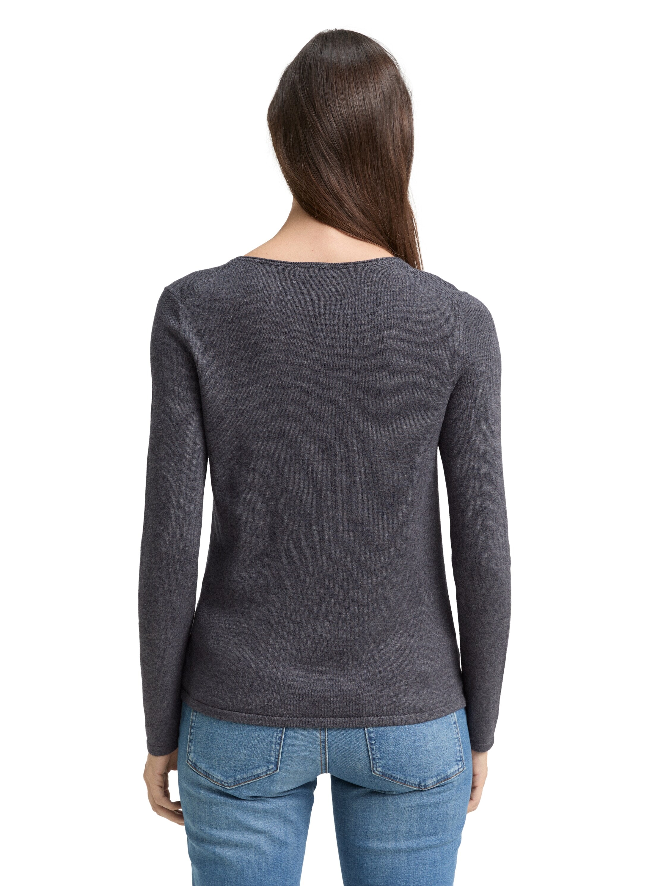 TOM TAILOR V-Ausschnitt-Pullover aus Feinstrick
