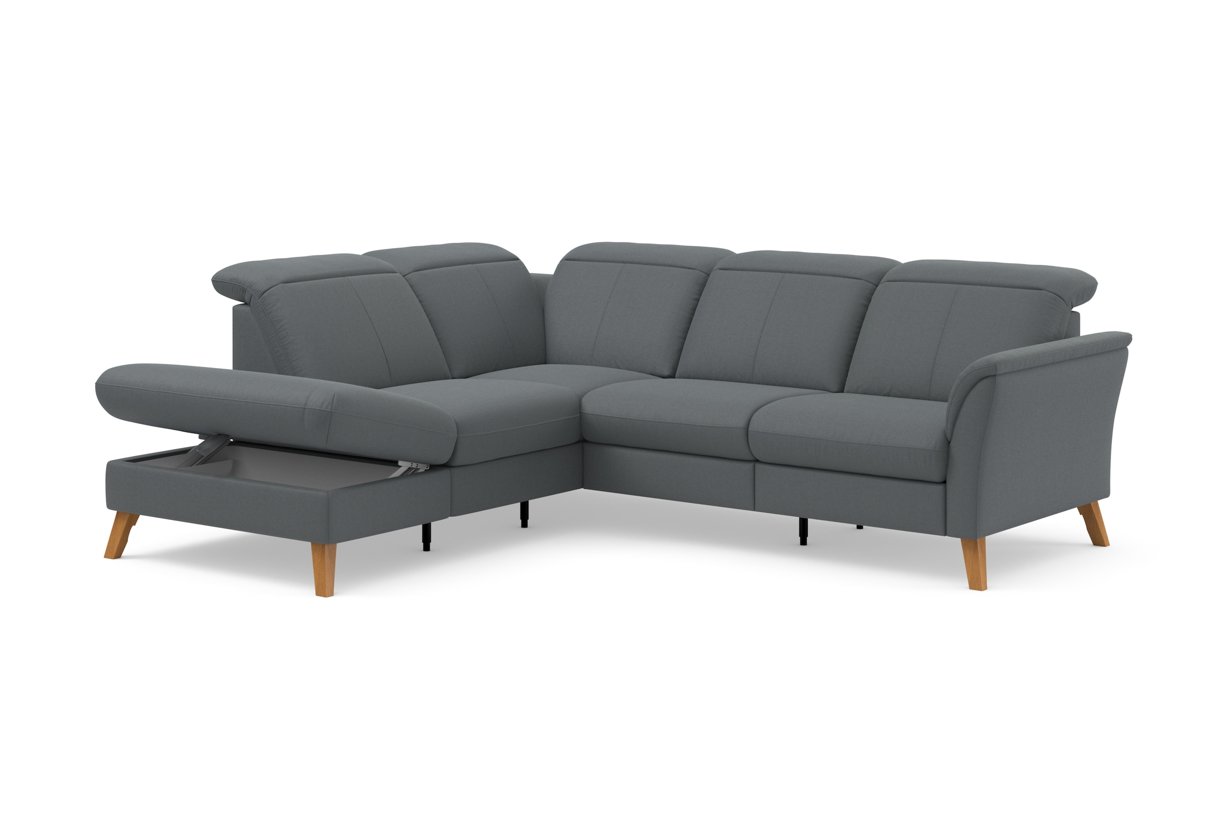 sit&more Ecksofa »Romero L-Form«, wahlweise mit oder ohne TV-Funktion, Bettfunktion, Bettkasten