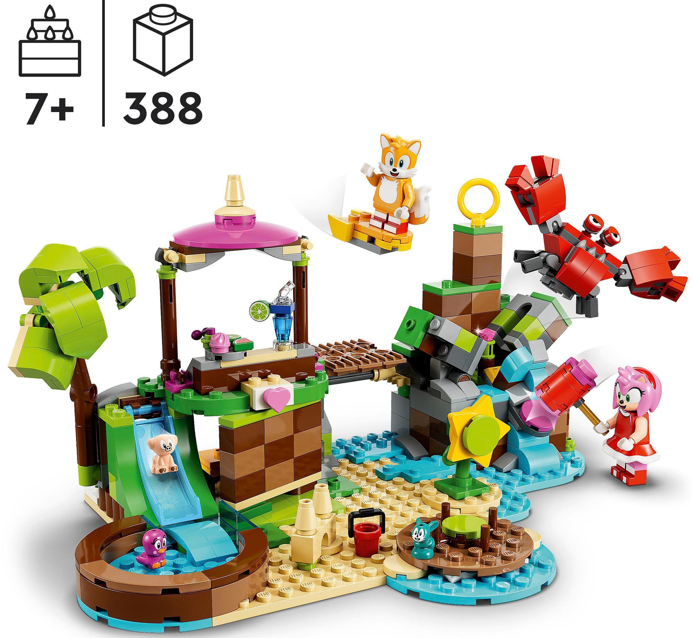 LEGO® Konstruktionsspielsteine »Amys Tierrettungsinsel (76992), LEGO® Sonic«, (388 St.), Made in Europe