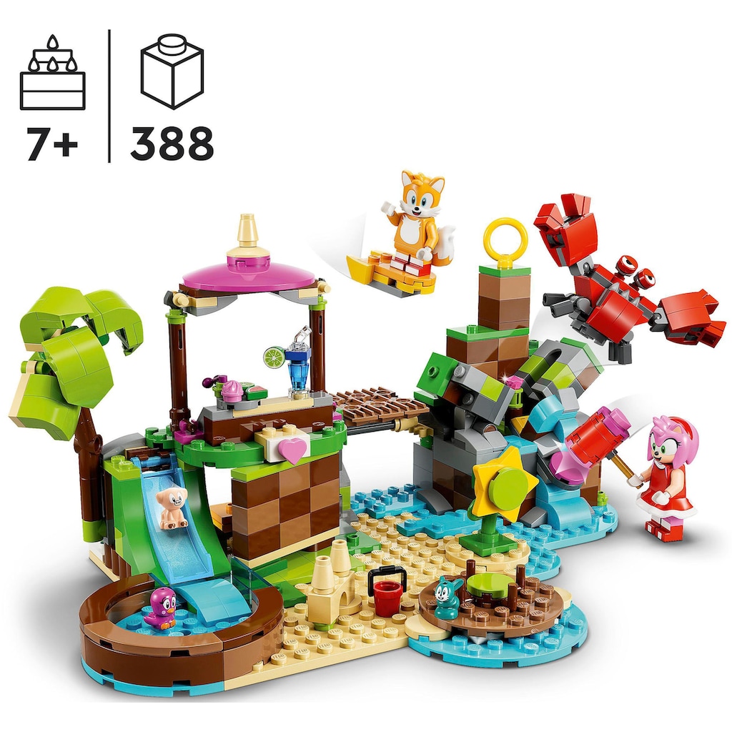 LEGO® Konstruktionsspielsteine »Amys Tierrettungsinsel (76992), LEGO® Sonic«, (388 St.)