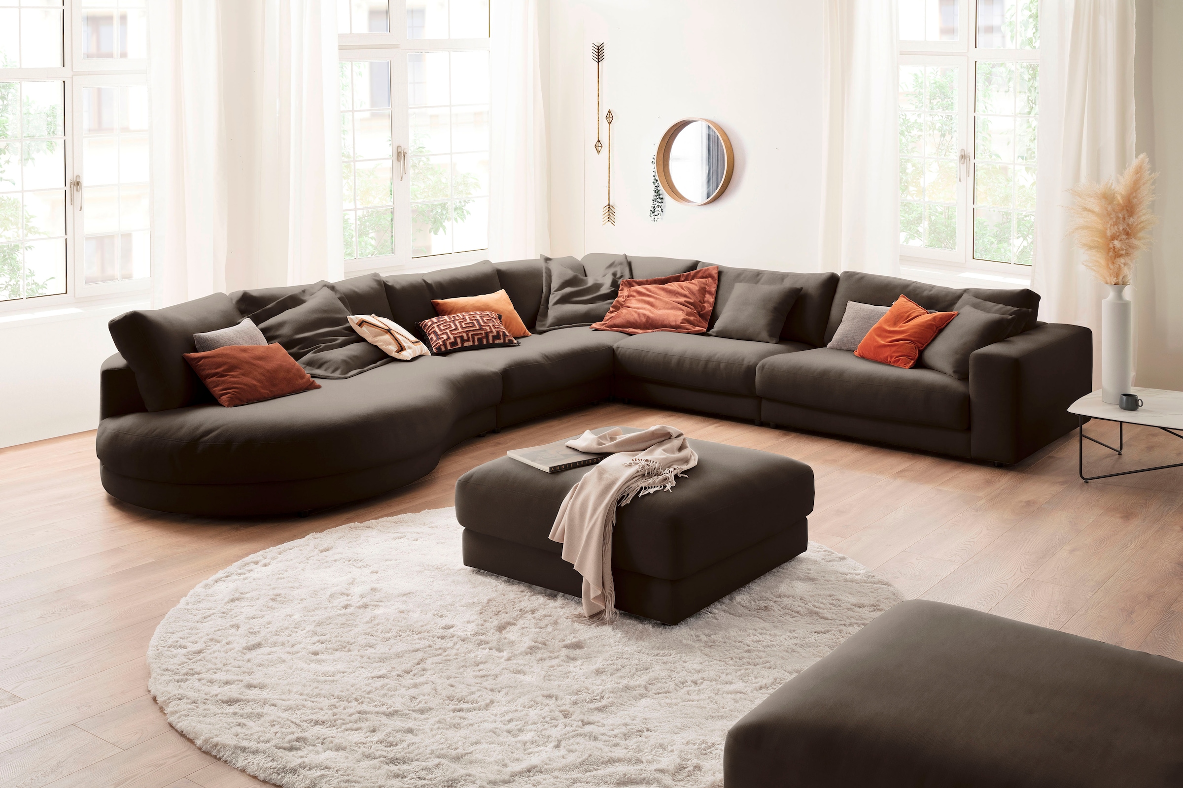 3C Candy Ecksofa »Enisa II, bequem und komfortabel, Mega Familiensofa, L-Form«, incl. 3 Flatterkissen, wahlweise mit Flecken-Schutz-Bezug Easy care