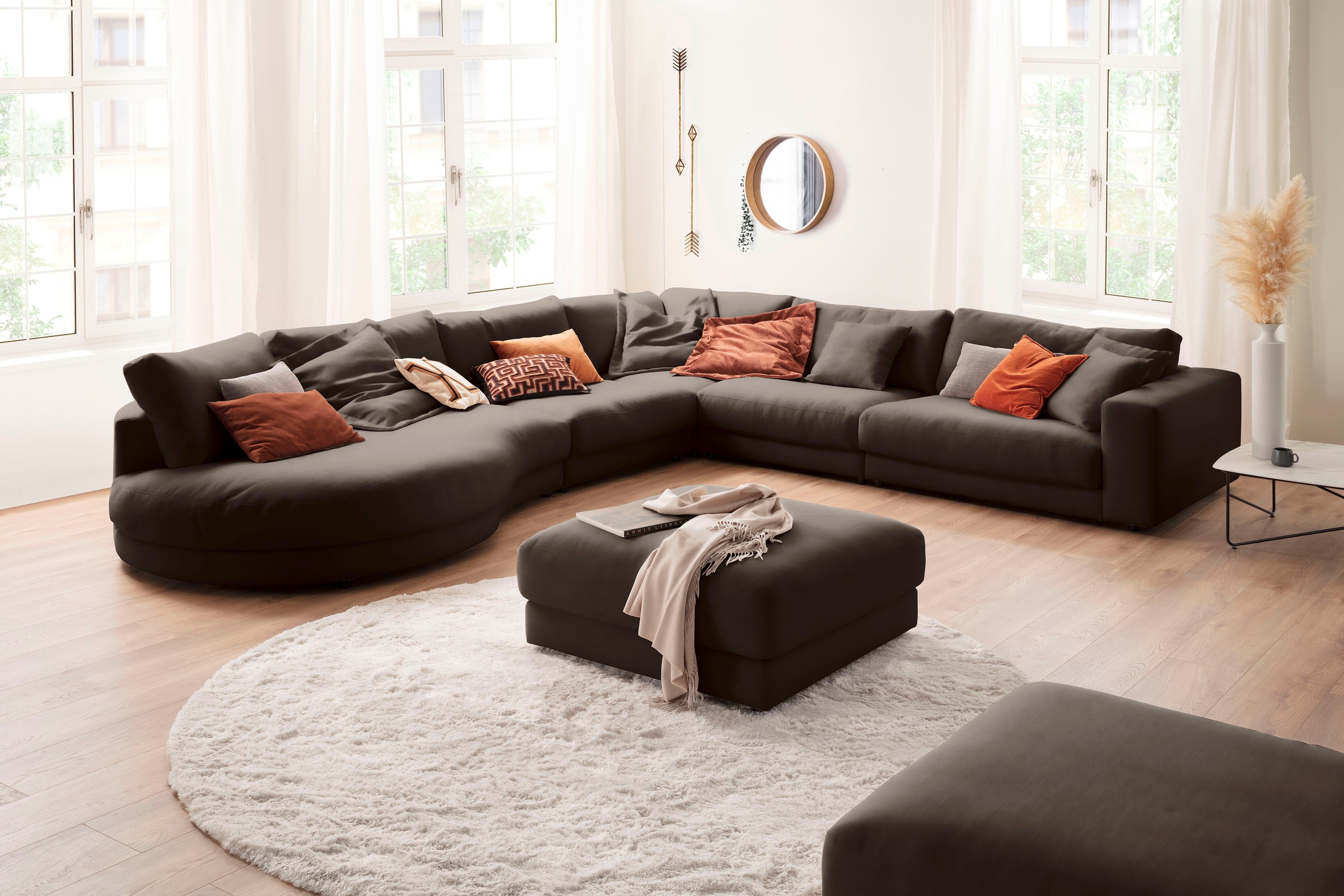3C Candy Ecksofa "Enisa II, bequem und komfortabel, Mega Familiensofa, L-Form" incl. 3 Flatterkissen, wahlweise mit Flecken-Schutz-Bezug Easy care