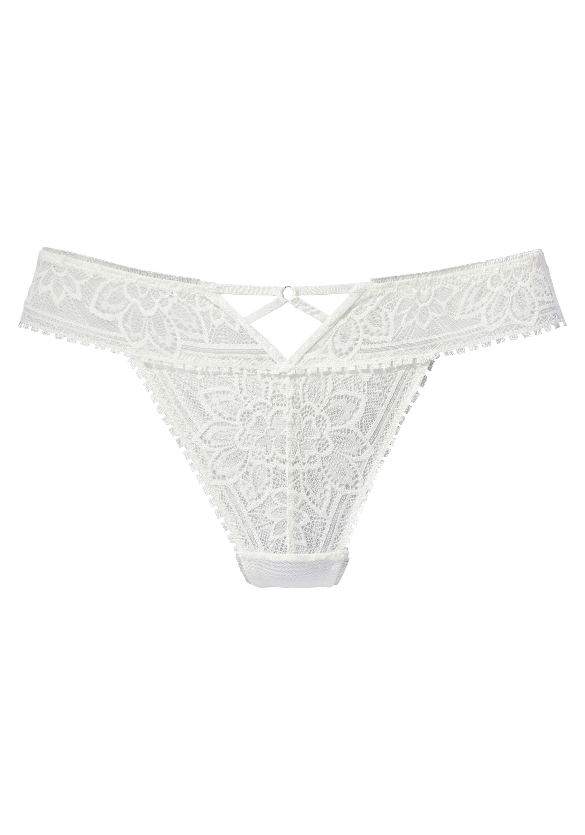 LASCANA String, mit edlem Cut-Out aus floraler Jacquardspitze