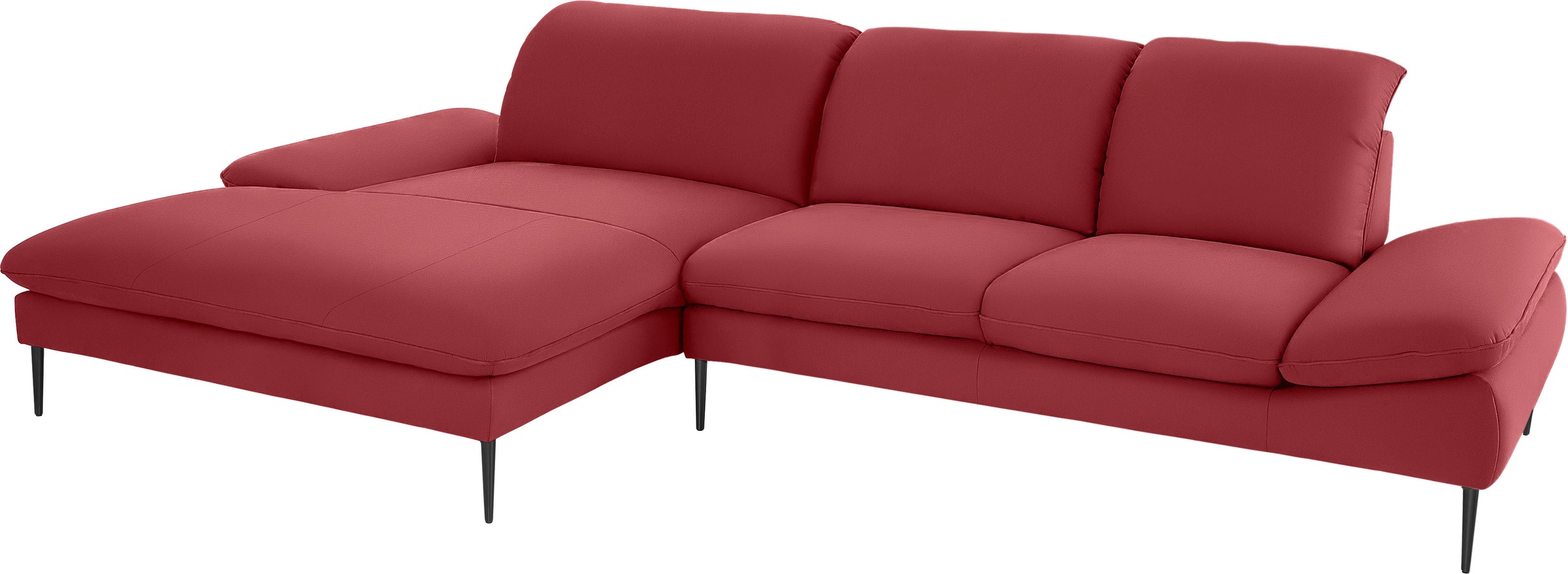 W.SCHILLIG Ecksofa »enjoy&MORE, Designsofa, bequem, zeitlos und elegant, L-Form«, Sitztiefenverstellung, Füße schwarz pulverbeschichtet, Breite 340 cm