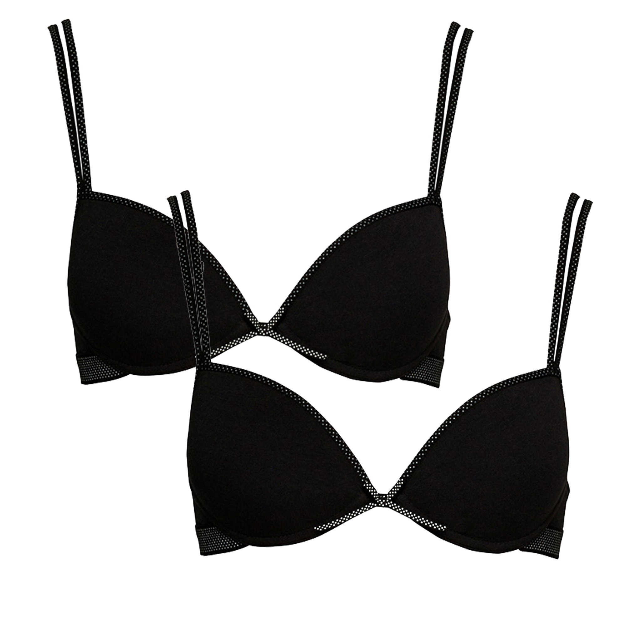 Boobs & Bloomers "Anny" 2er Pack, mit Schale, mit Schleife, mit Bügel, verstellbare Träger, Baumwollmix