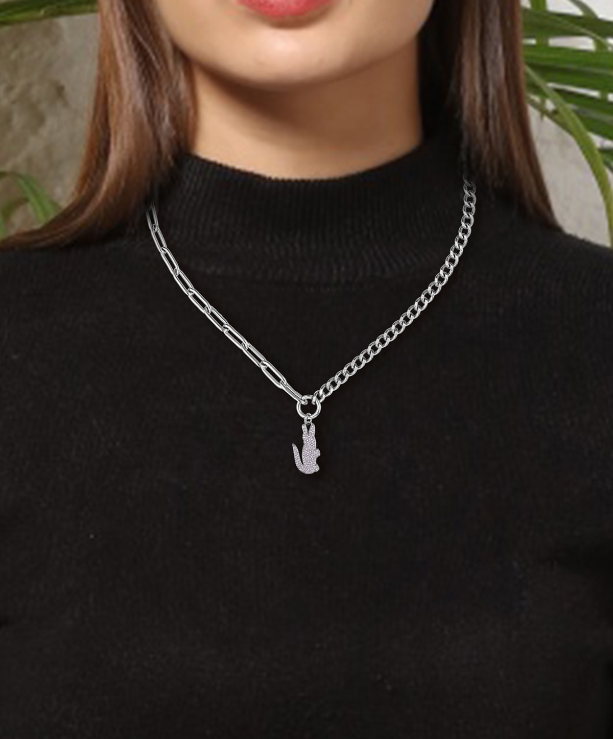 Lacoste Kette mit Anhänger »CROCODILE« mit Preciosa Crystal