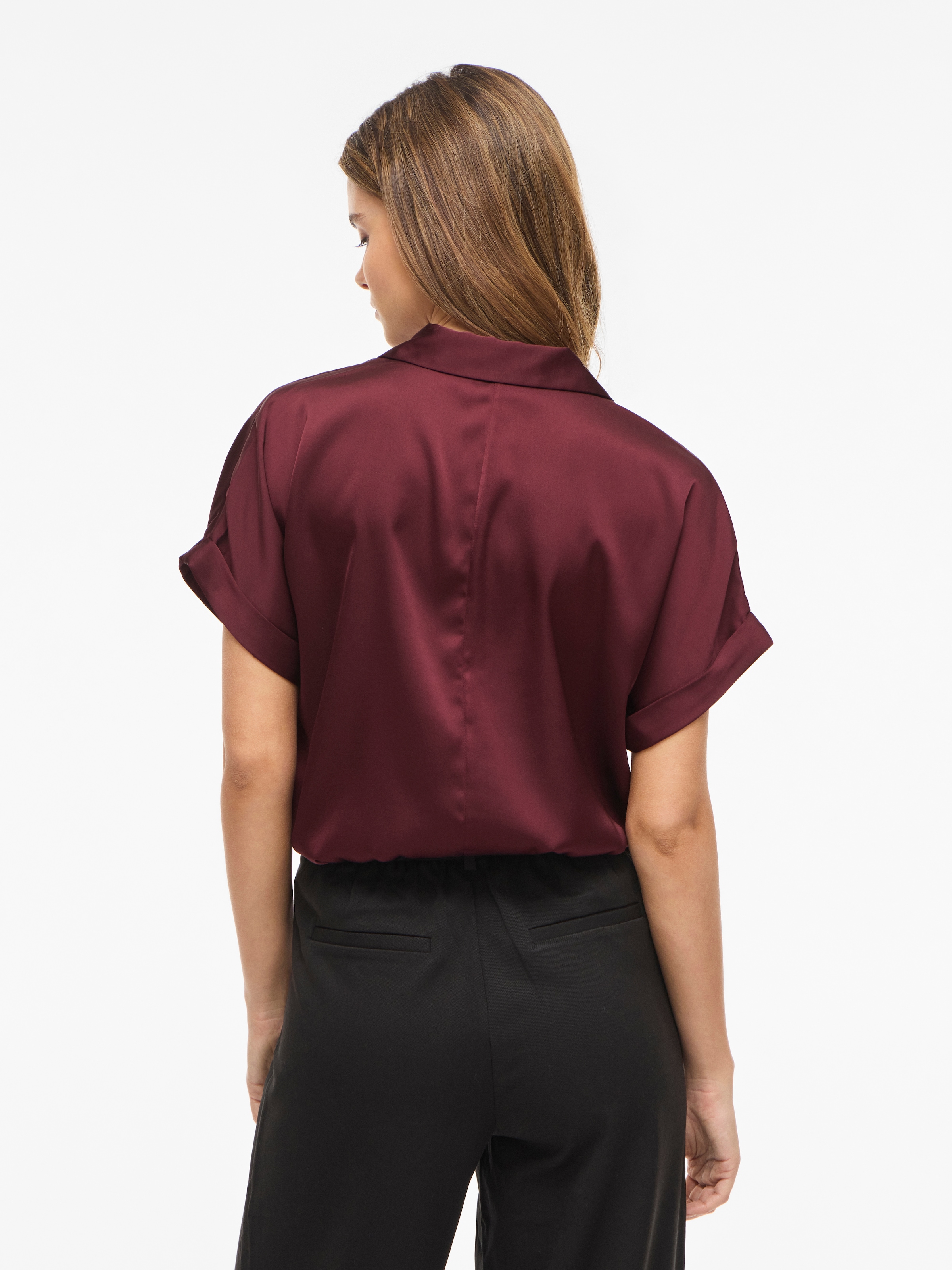 Vila Kurzarmbluse »VIENNA RAVENNA S/S TOP - NOOS« Kunstfaser, regular fit