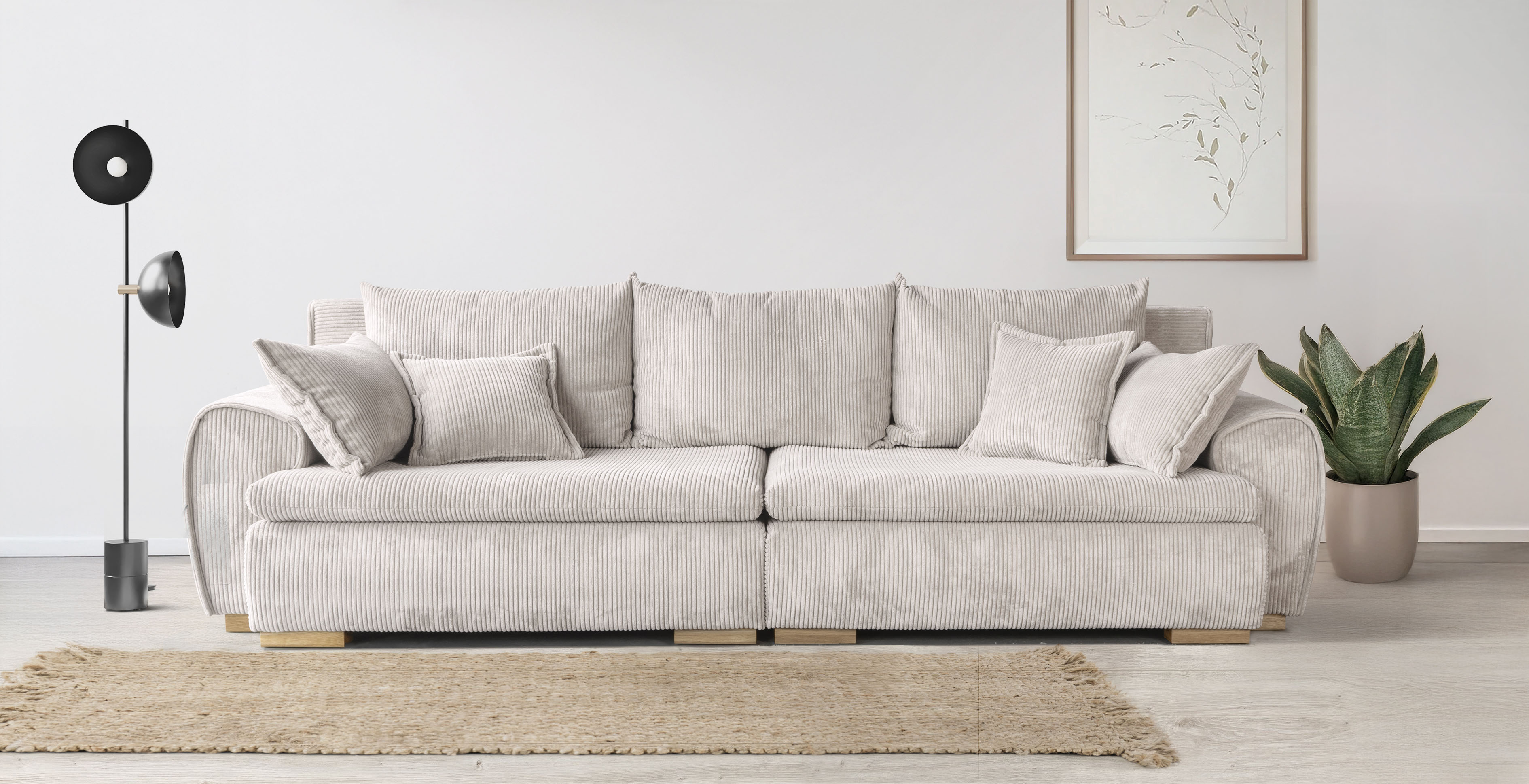 Home affaire Big-Sofa "Katja, B: 275 cm - OTTO. Verlässliche Qualität." Mega-Sofa mit 4 Zierkissen