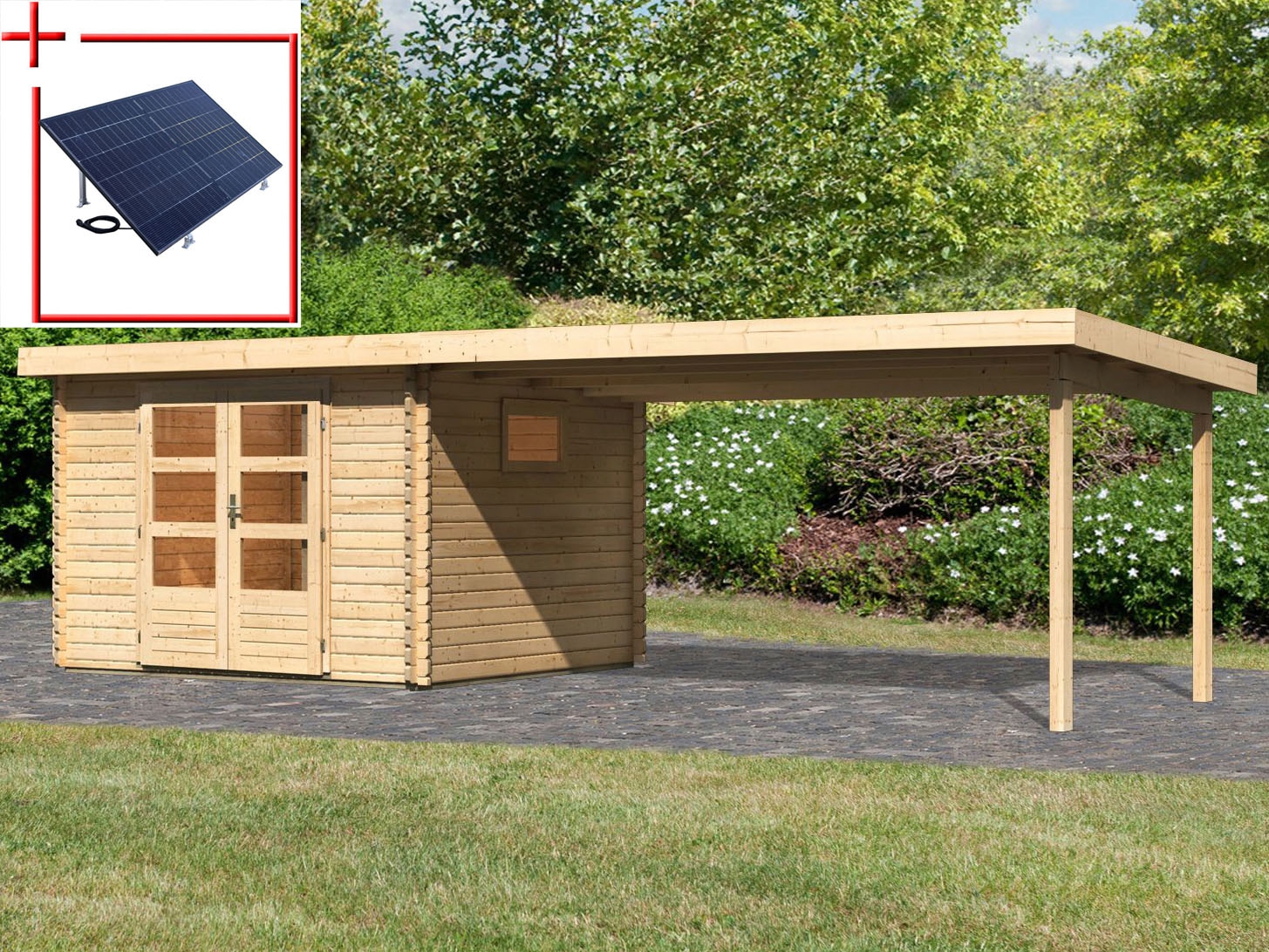 WOODFeeling Gartenhaus "Trittau 3", mit Anbaudach günstig online kaufen