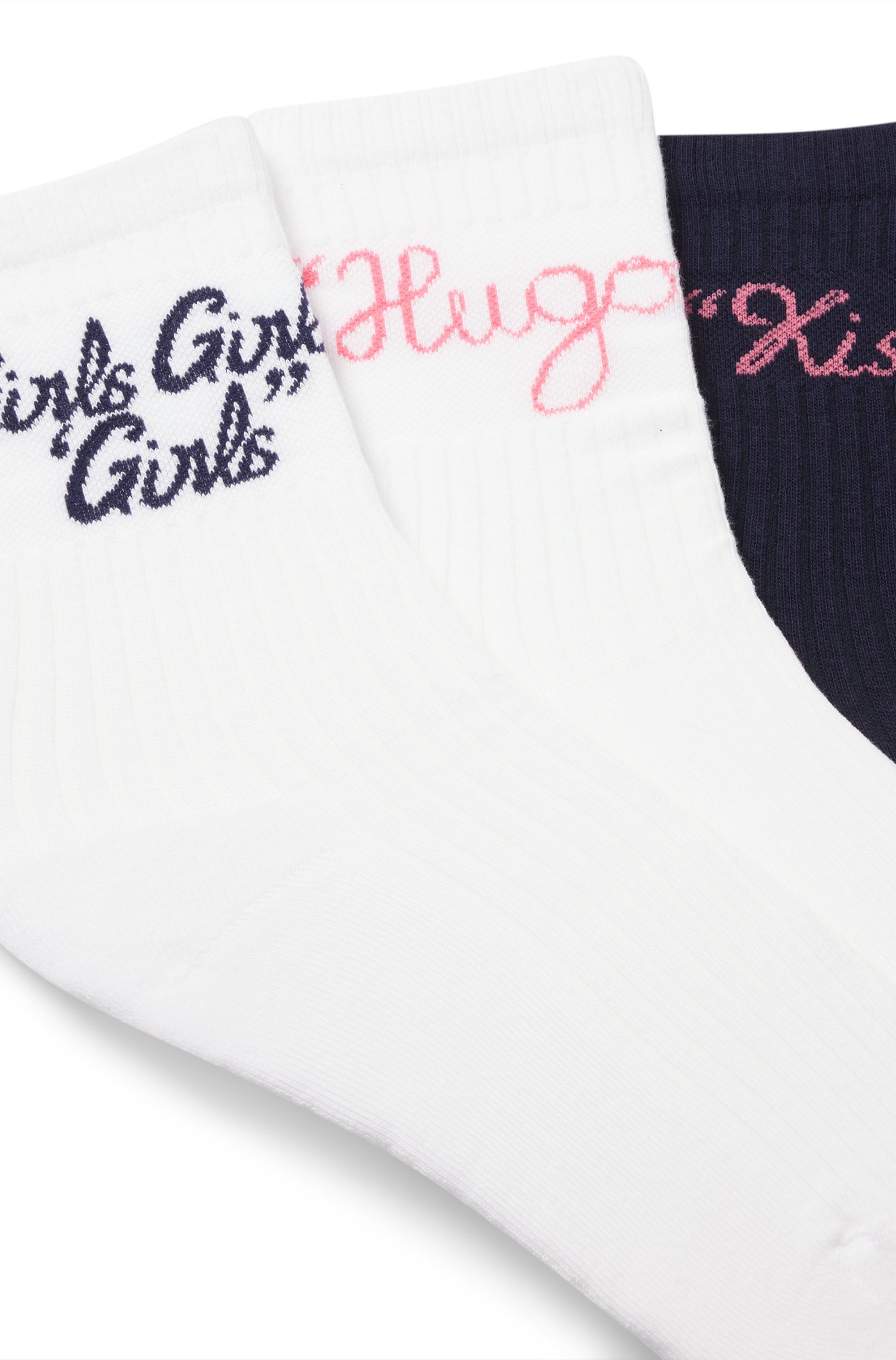 HUGO Underwear Freizeitsocken »3P QS SLOGAN CC W«, (3 Paar), verstärkte Fersen-und Zehenpartie, kontrastfarbene Details