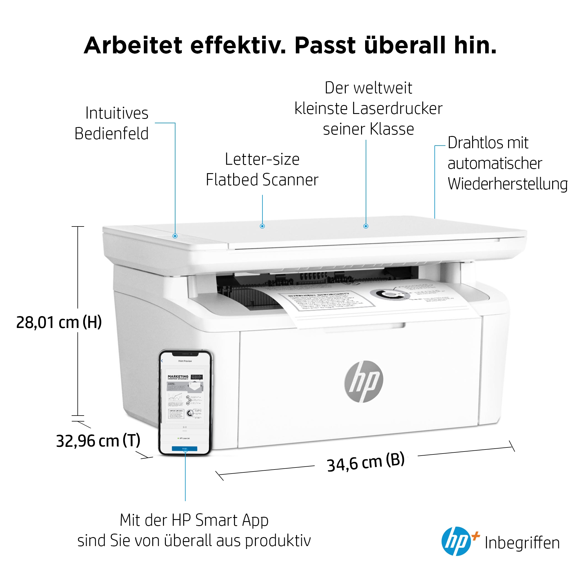 | BAUR kompatibel MFP Drucker«, HP Multifunktionsdrucker Instant HP+ M140we »LaserJet Ink