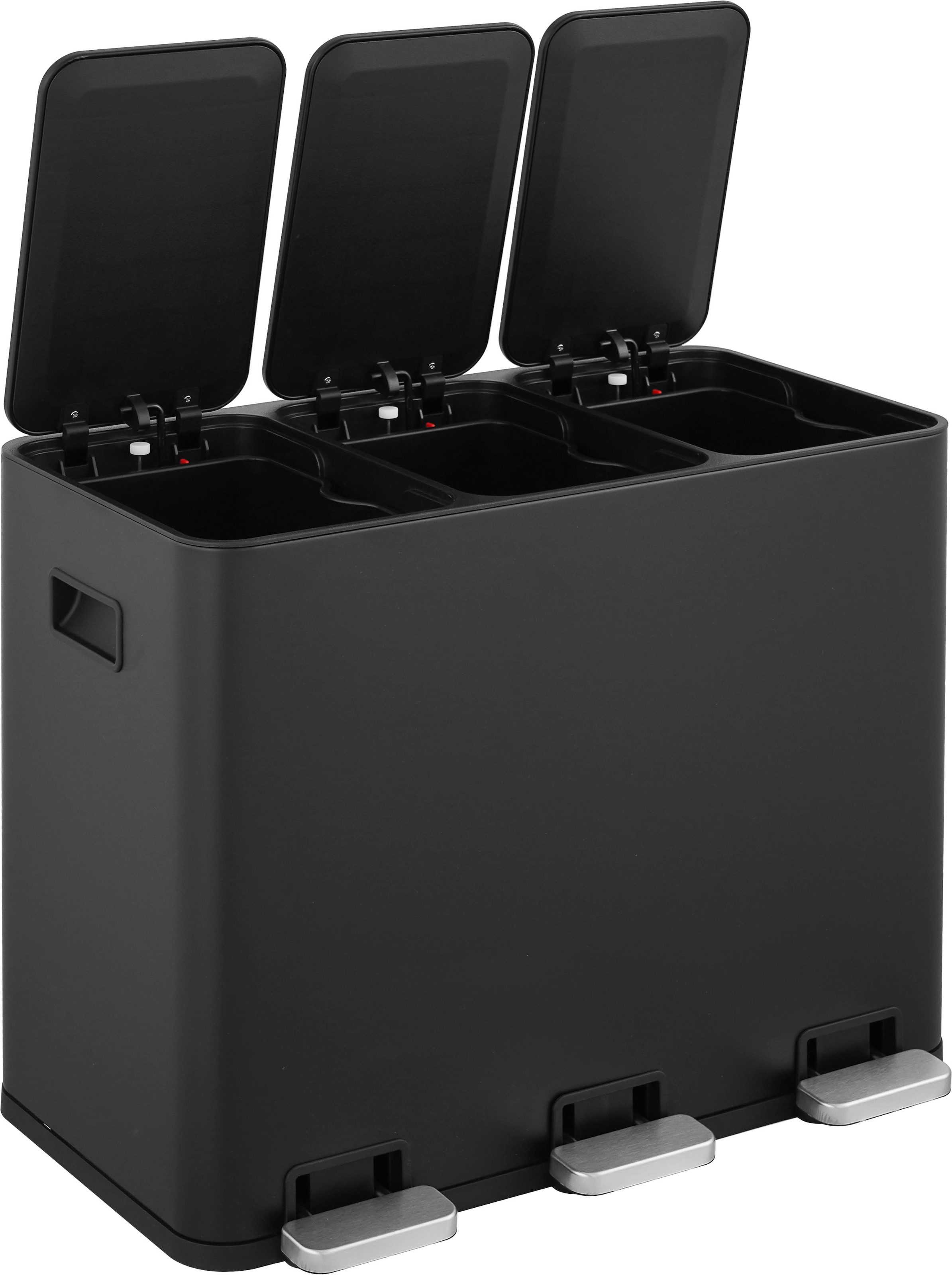 OTTO home Mülleimer »Garrin, Soft Close, Fassungsvermögen 3x 15 Liter« 3 Behälter Mülltrennsystem mit 3 separaten Innenbehältern und Fußtrittpedalen