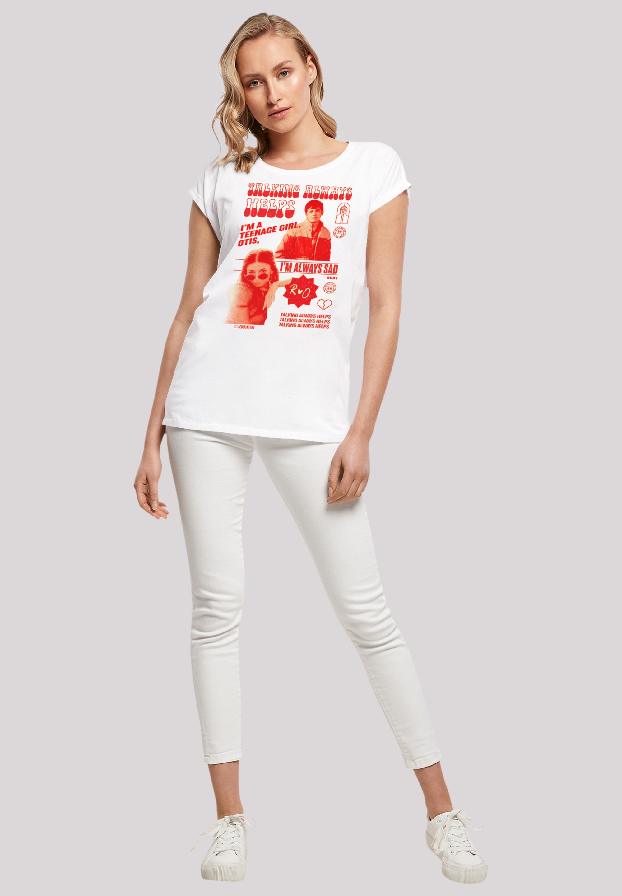 F4NT4STIC T-Shirt »Sex Education Otis Talking Helps«, Premium Qualität