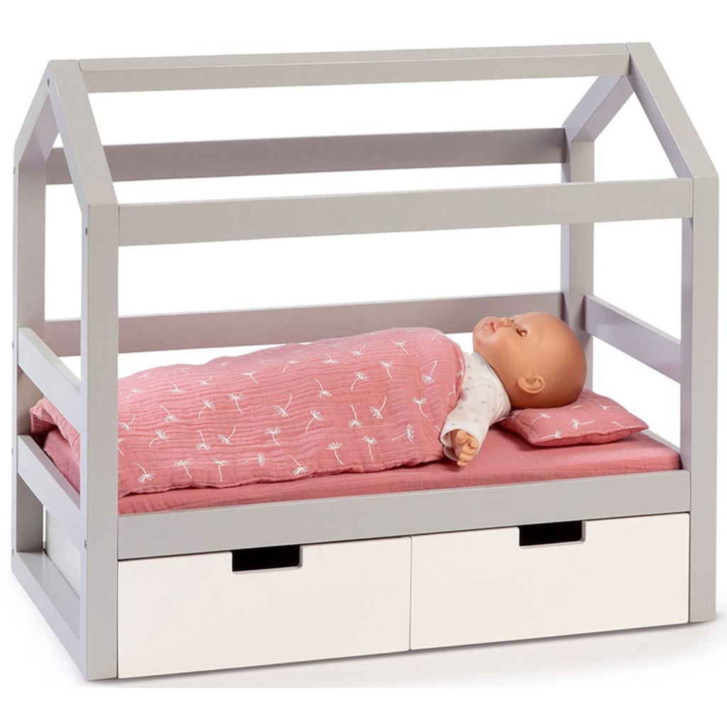 MUSTERKIND® Puppenbett »Puppen-Hausbett Viola, grau/weiß«