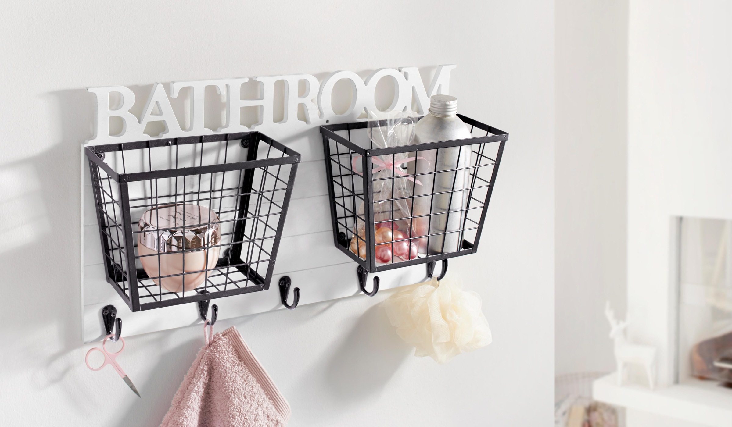Home affaire Badregal »Bathroom«, mit 2 Körben und Haken kaufen