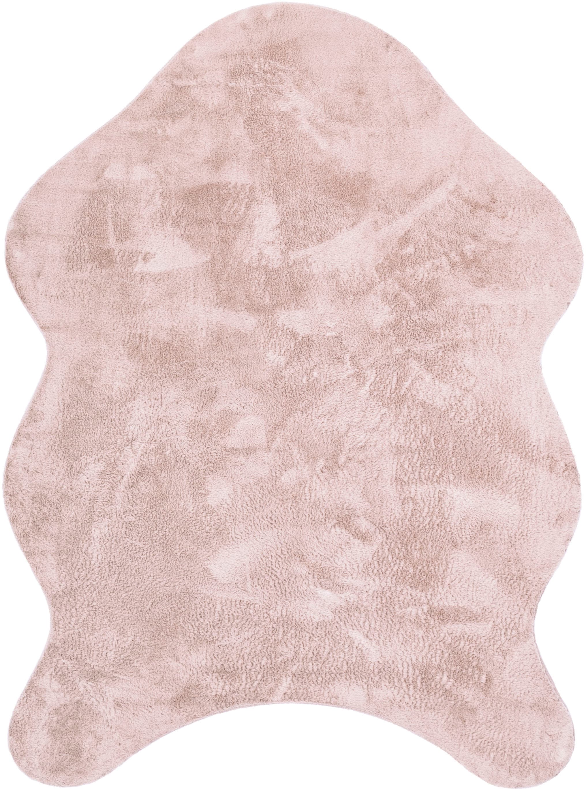 Paco Home Fellteppich "Pelt 640" fellförmig 16 mm Höhe Kunstfell, Uni Farbe günstig online kaufen