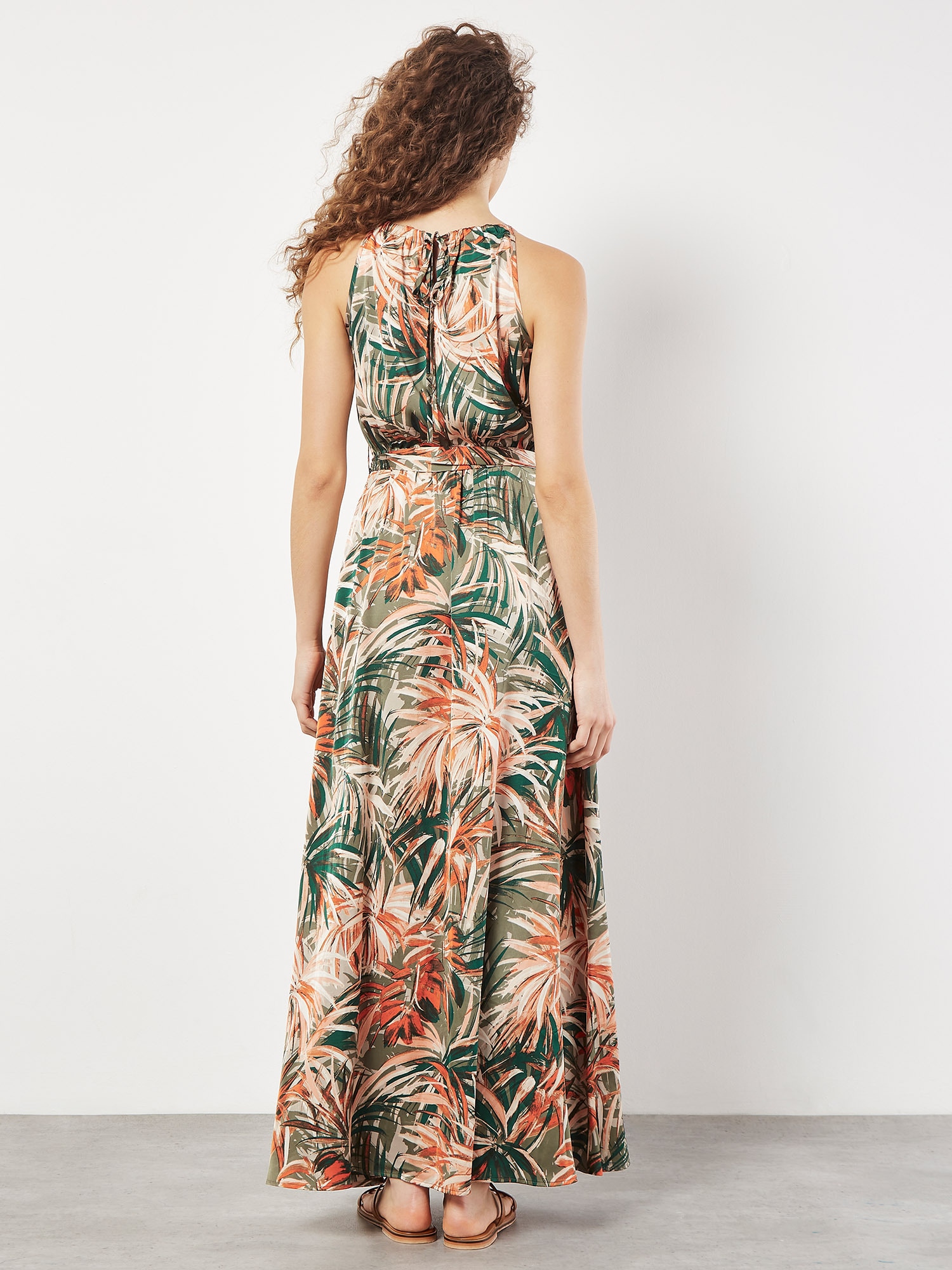 Apricot Maxikleid »Tropisches Midikleid« mit Bindeband, 2 tlg. mit Bindeband