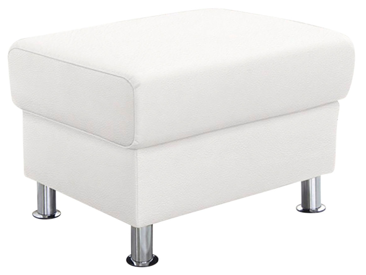 TRENDMANUFAKTUR Hocker »Rondo, Polsterhocker zur Serie, Breite 67 cm, Füße chromfarben«, Fußhocker wahlweise mit Federkern, in verschiedenen Bezügen bestellbar
