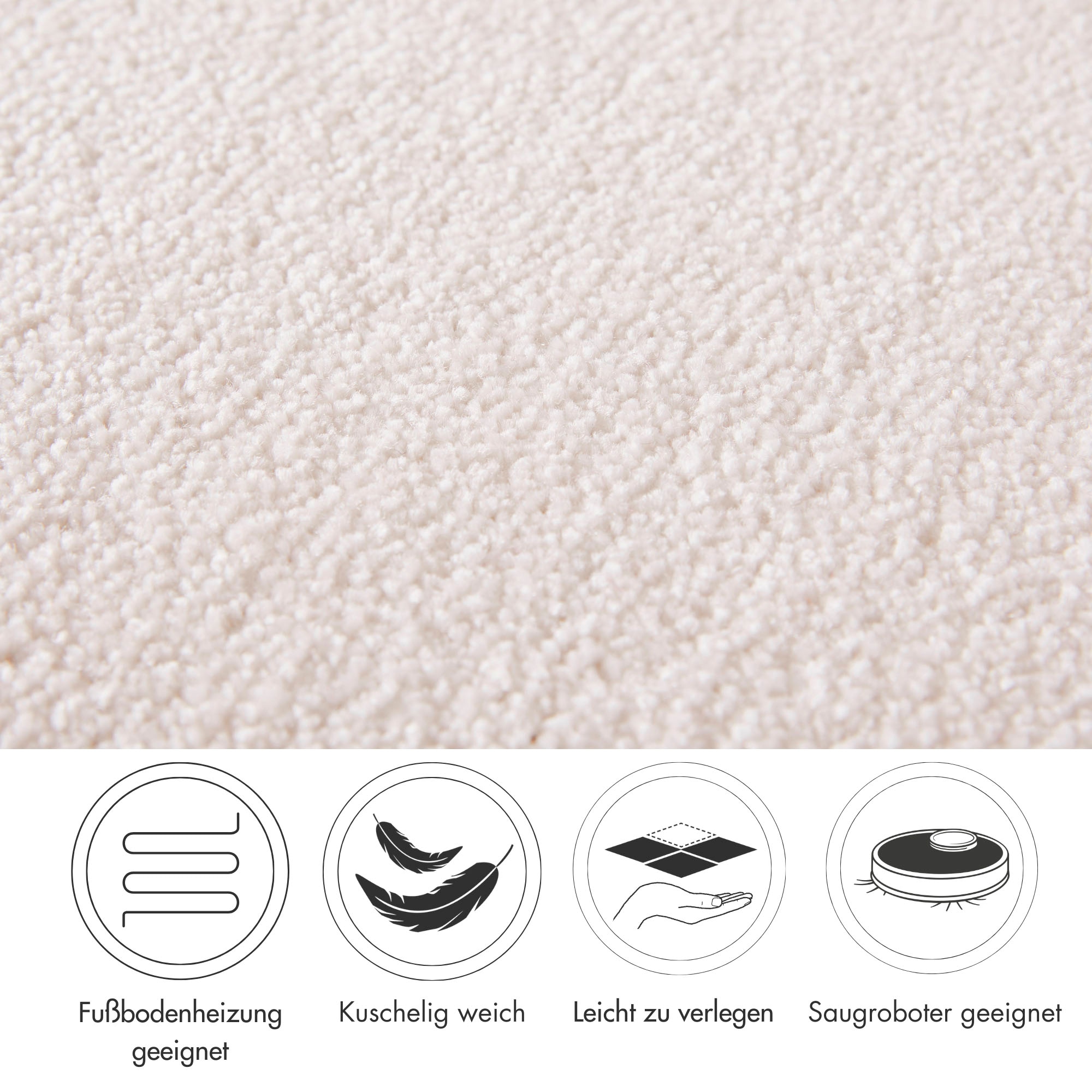 Andiamo Teppichboden »Frisee-Velours Sophie«, rechteckig, Uni Farben, Breite 400 cm oder 500 cm, strapazierfähig & pflegeleicht