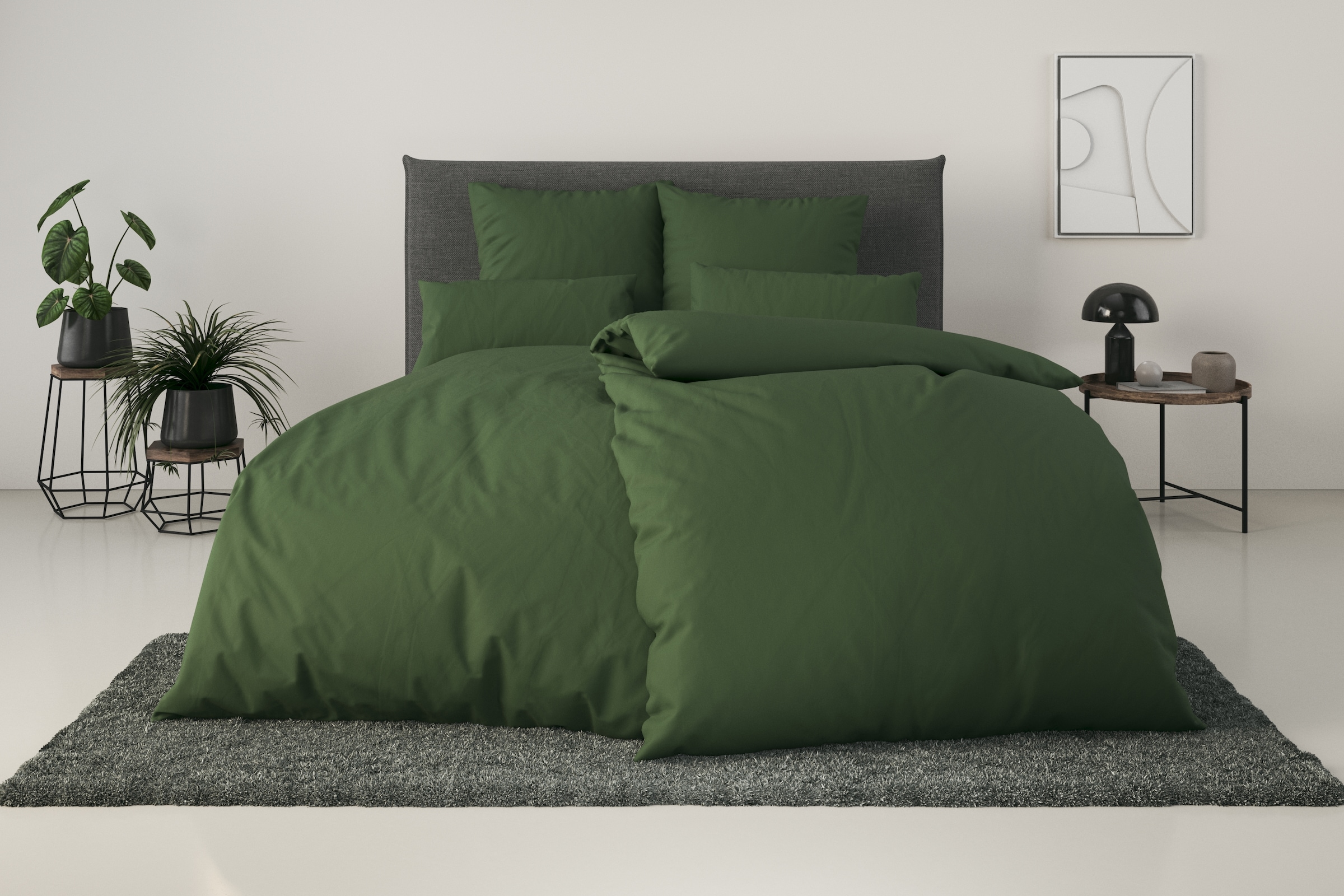 OTTO home Bettwäsche "Desner 100% Microfaser, extra weich, allergikerfreundlich" 2 Premium Qualität, uni, schnell trocknend, pflegeleicht, ab 135x200 cm
