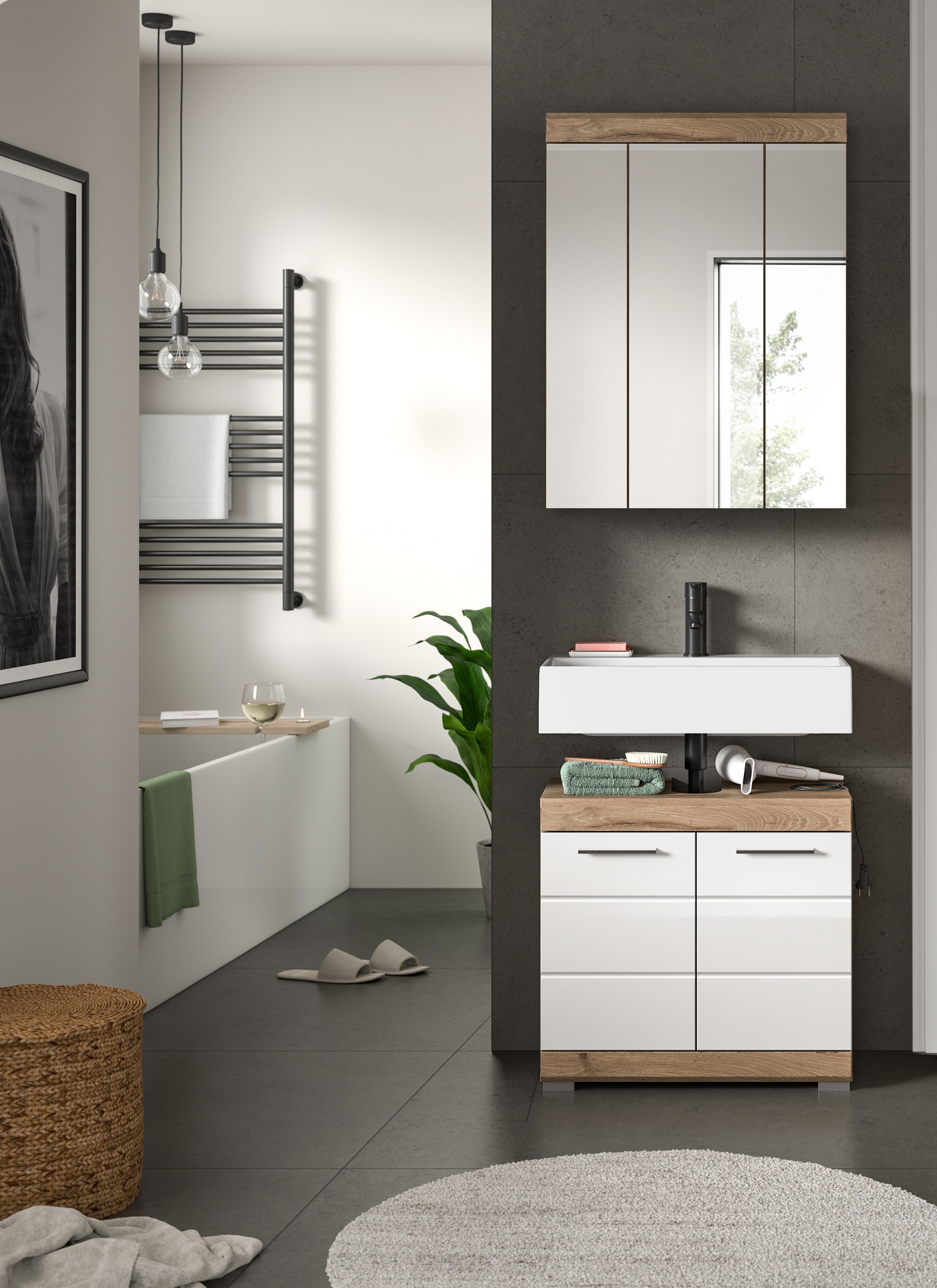 welltime Badmöbel-Set "Siena, 2 tlg., bestehend aus: Waschbeckenunterschran günstig online kaufen