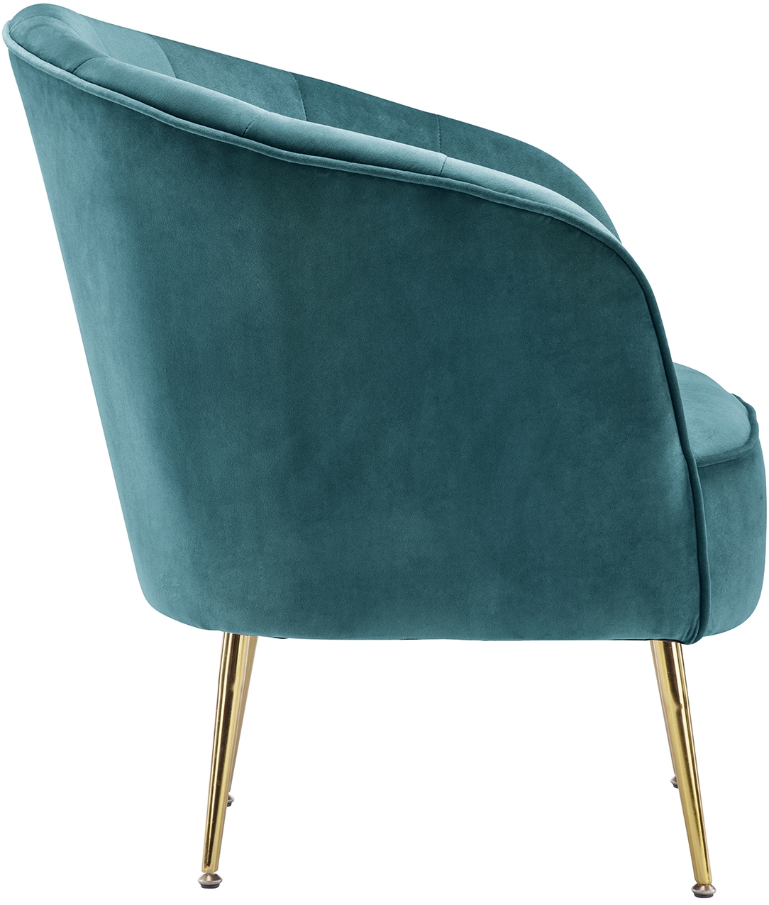 Kayoom Sessel »Loulan 125, gemütlicher Cocktail-Sessel, edler Samtbezug«, (1 St.), Cocktail-Sessel, Rückenlehne mit Ziernaht, Metallbeine in Gold