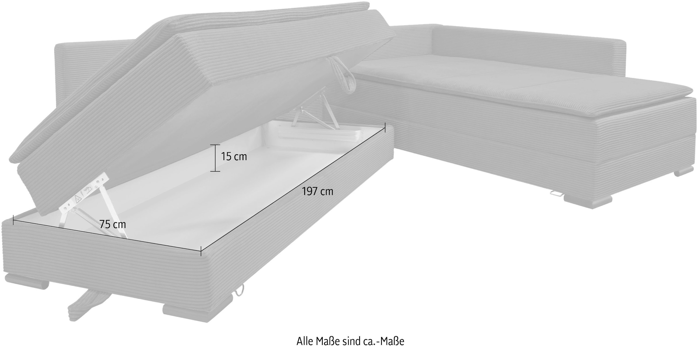 INOSIGN Ecksofa »Night & Day L-Form mit Dauer-Schlaffunktion, Cord-Bezug!«, inklusive Bettfunktion und Bettkasten