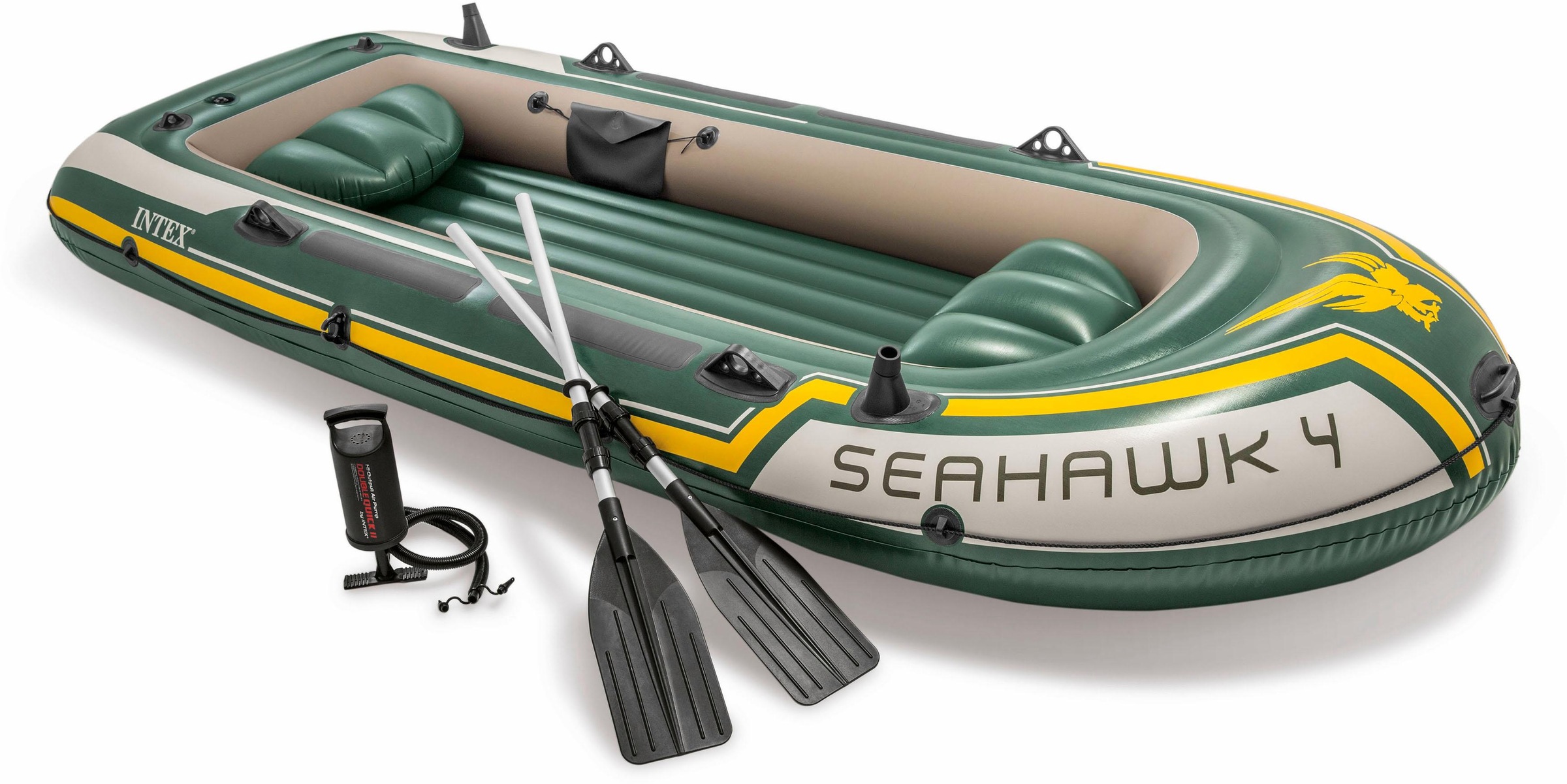 Intex Schlauchboot »Seahawk 4«, (Set, mit 2 Paddeln und Luftpumpe)