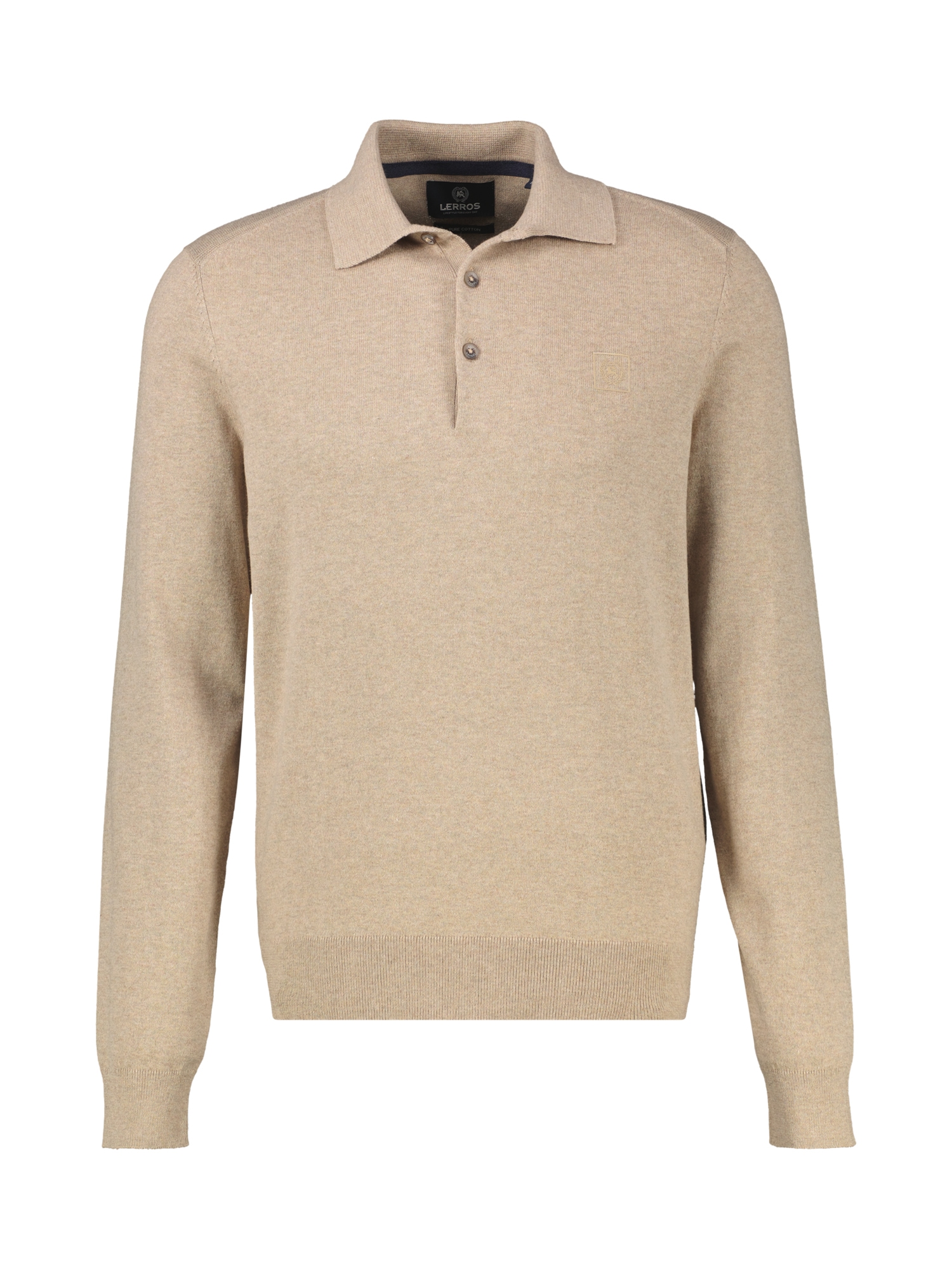 LERROS Langarm-Poloshirt "Langarm Polo aus Baumwollstrick in großen Größen"