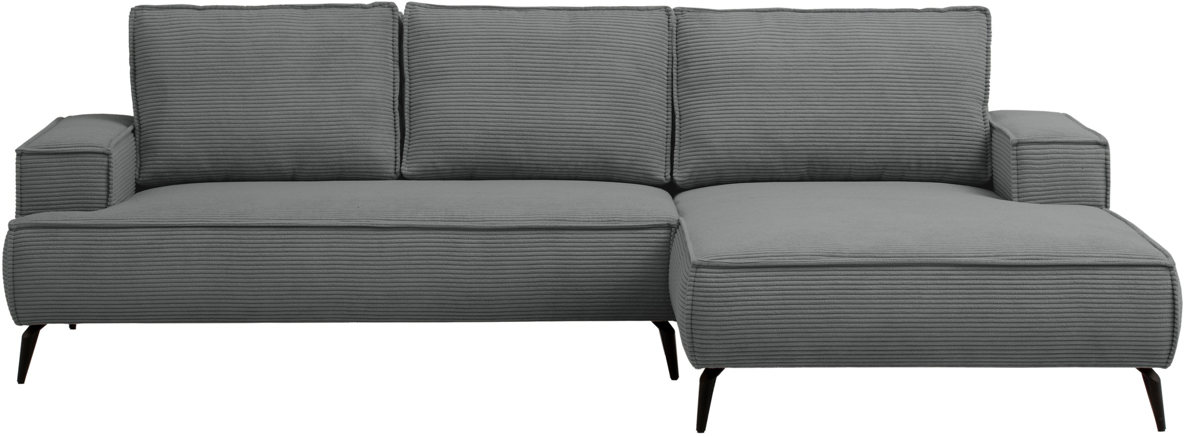 andas Ecksofa »TVINNU, L-Form in Cord, Sofa«, wahlweise Recamiere rechts/links, schwarze Füße, bequemer Sitzkomfort