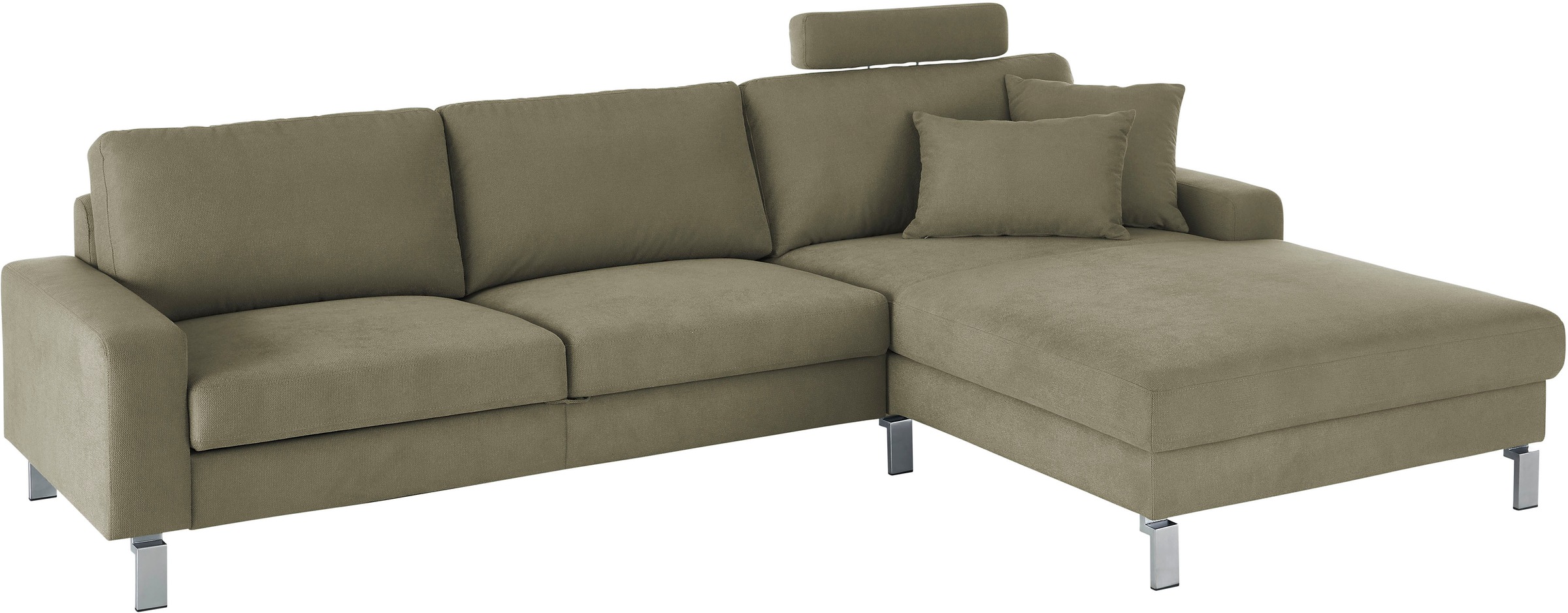 3C Candy Ecksofa »Lecce, wahlweise PUR-Schaumstoff oder Tonnentaschenfederkern«, Bett im 2,5-Sitzer, teilmotorische Schlaffunktion im Longchair, L-Form