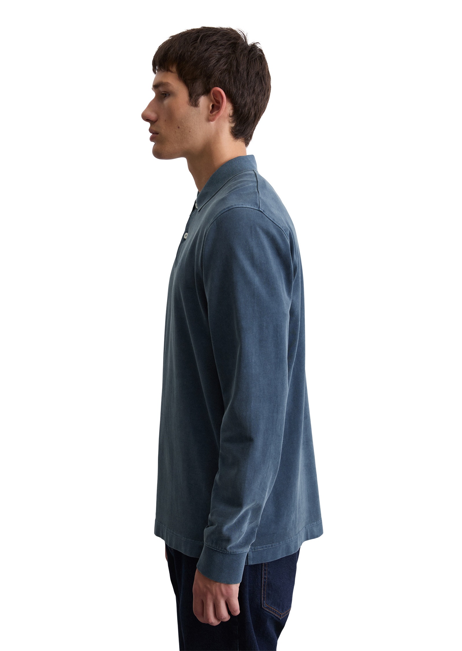 Marc O'Polo Langarm-Poloshirt »aus reiner Bio-Baumwolle«