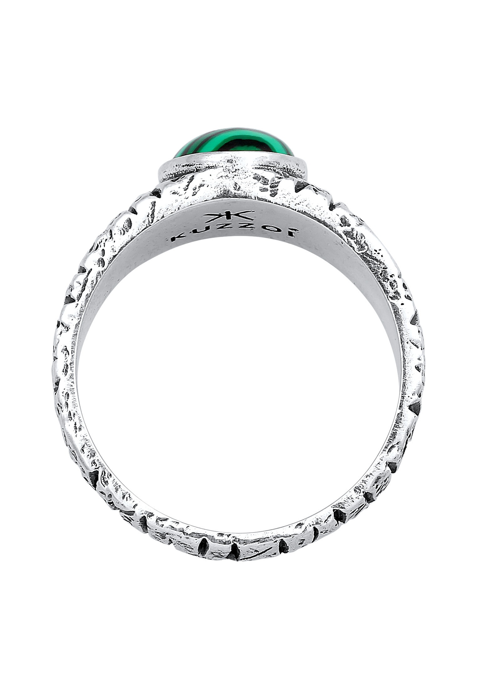 KUZZOI Siegelring Malachit Silber Gr. 66 2