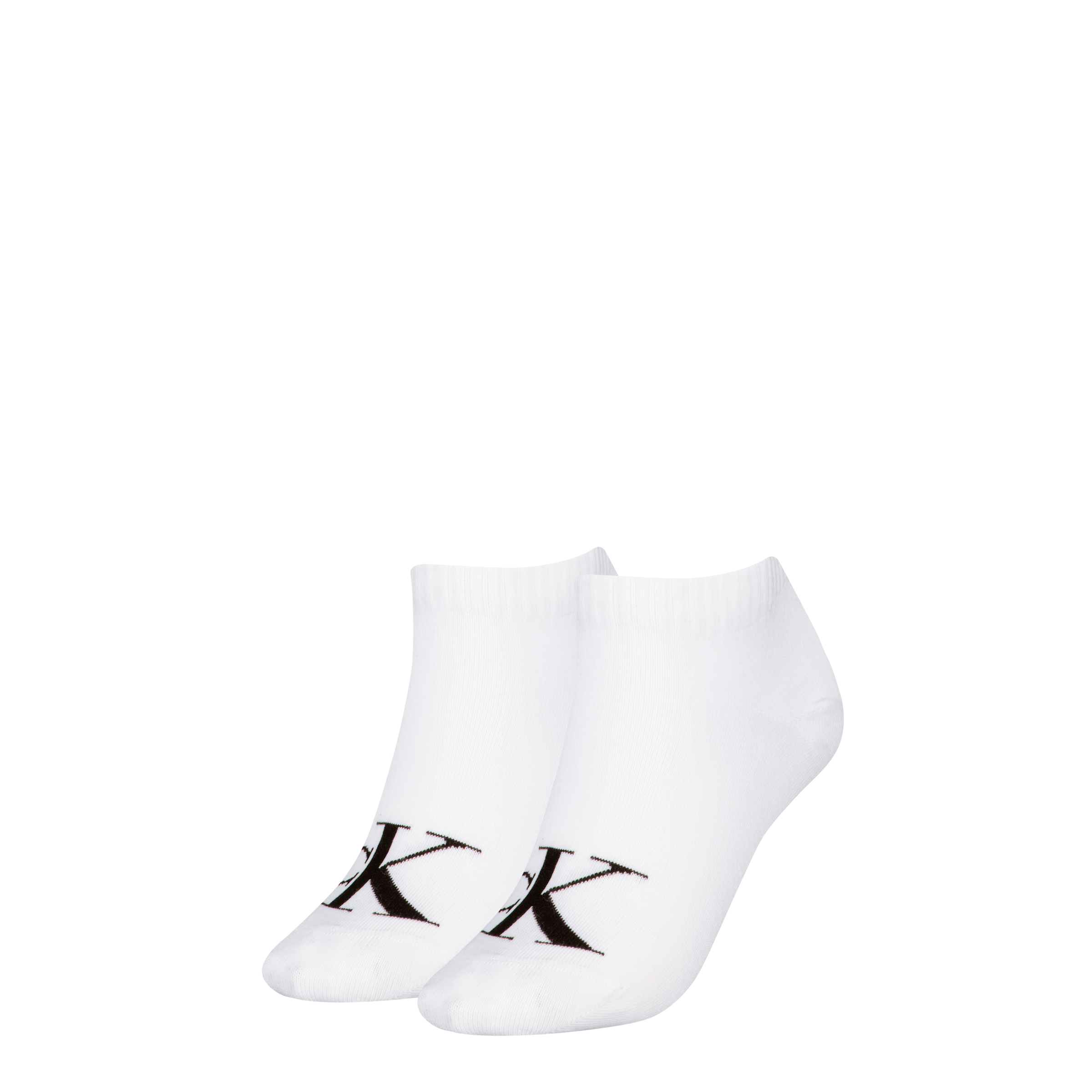 Calvin Klein Jeans Sneakersocken "CKJ WOMEN SNEAKER MONOGRAM" 2 Paar, Rippenbündchen, Logostickerei vorn
