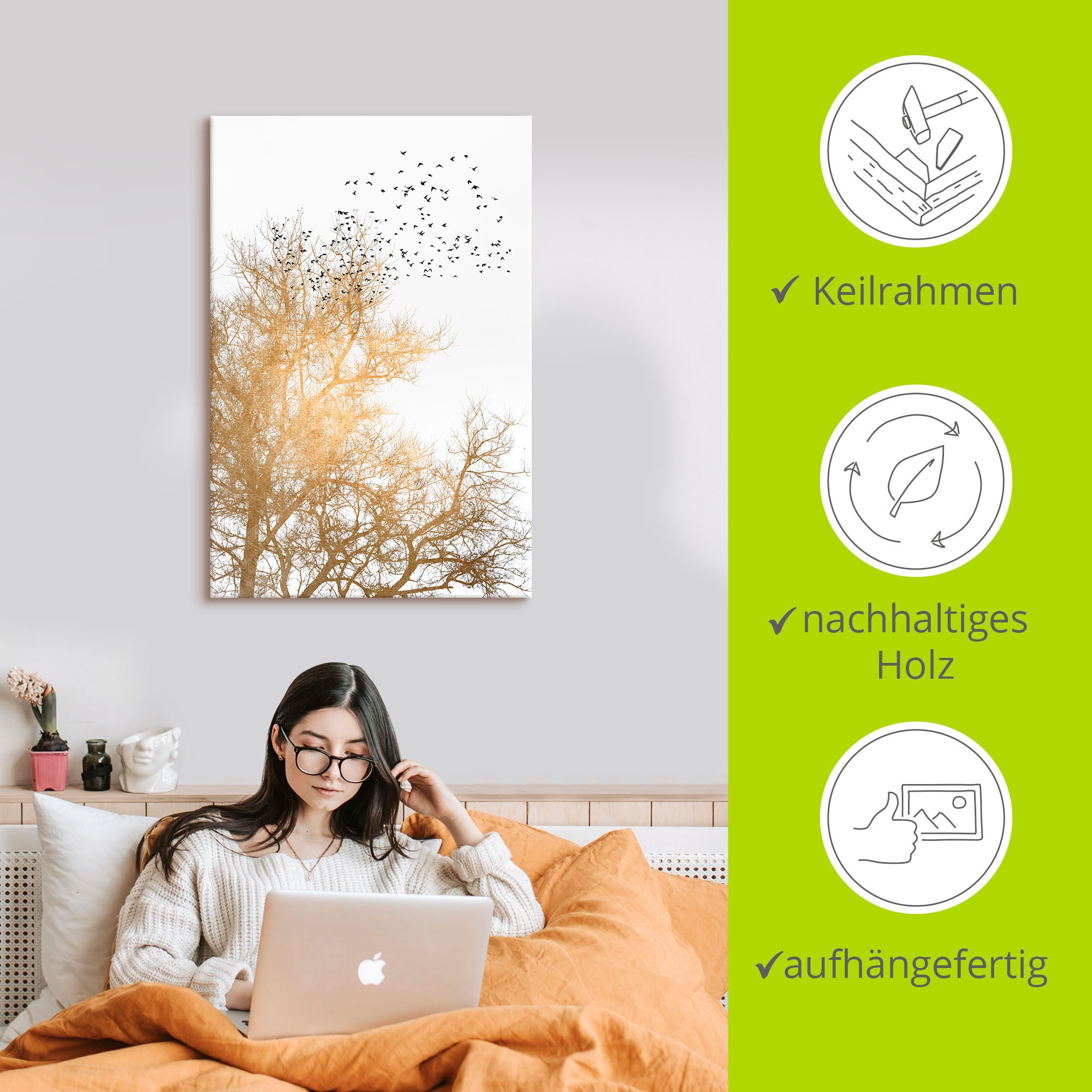 Artland Wandbild »Goldener Himmel«, Himmelsbilder, (1 St.), als Leinwandbild, Poster in verschied. Größen