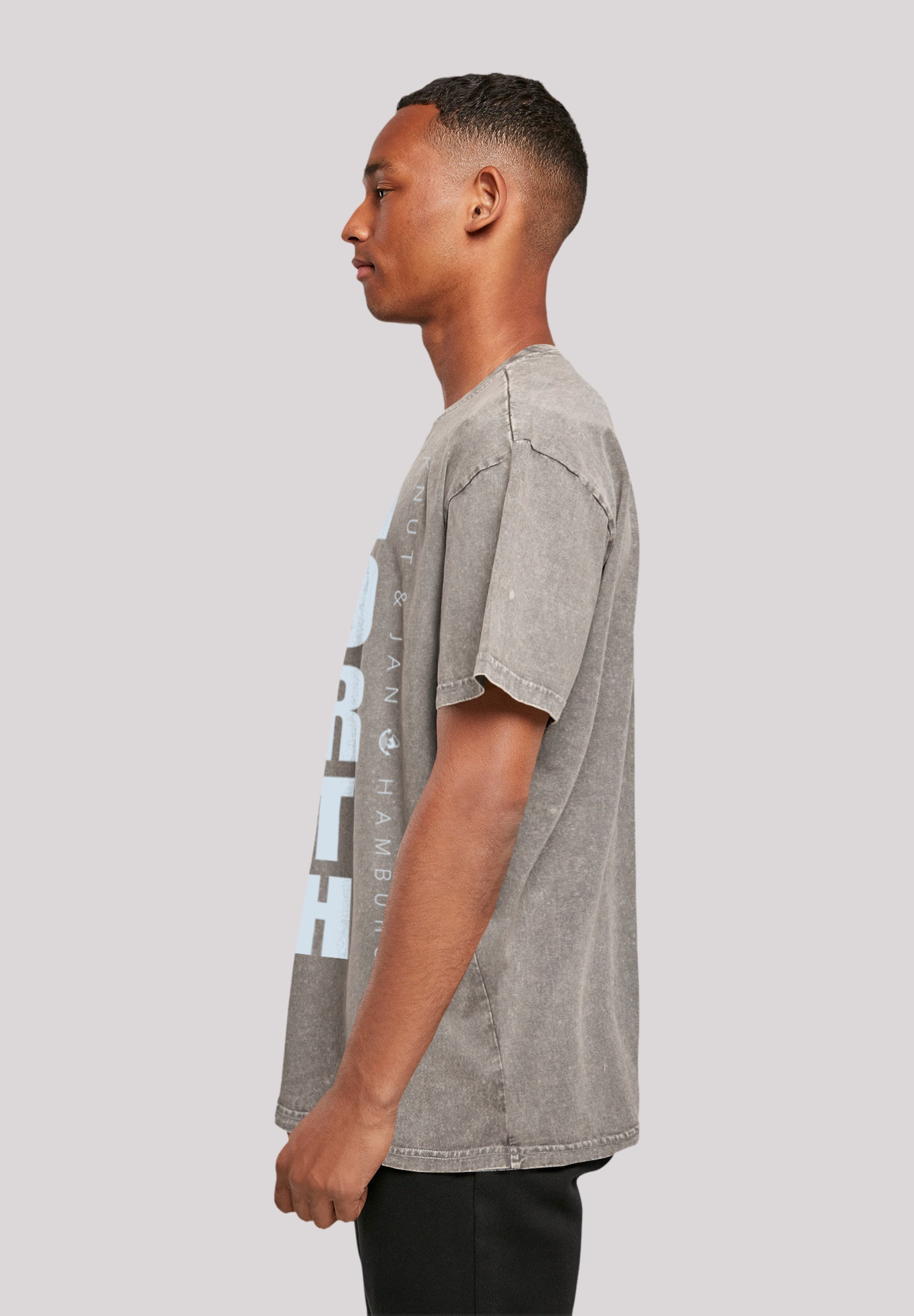 F4NT4STIC T-Shirt »North Anker Knut & Jan Hamburg Blau«, Print