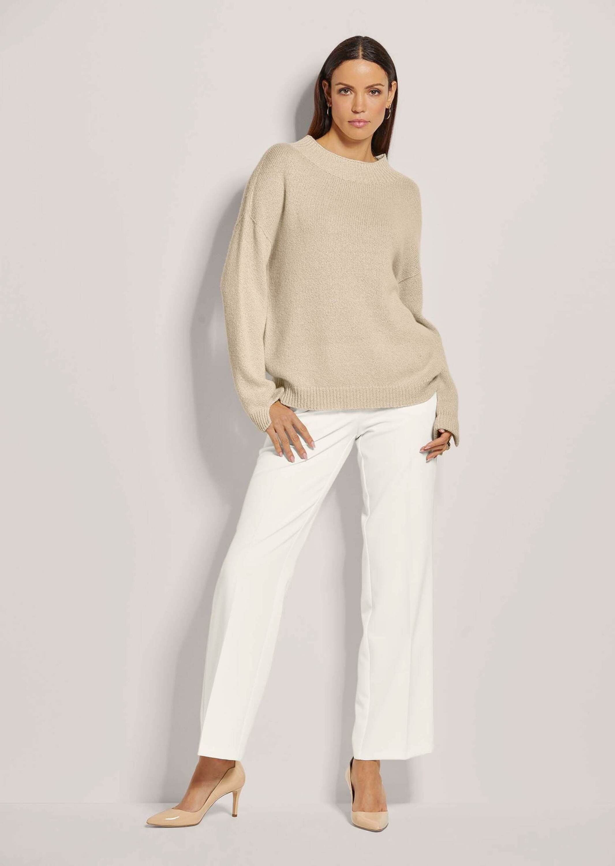 MADELEINE Longpullover »Pullover Kurzer Stehkragen-Pullover«