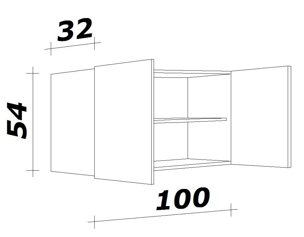 Flex-Well Hängeschrank »Bergen«, (B x H x T) 100 x 54,8 x 32 cm