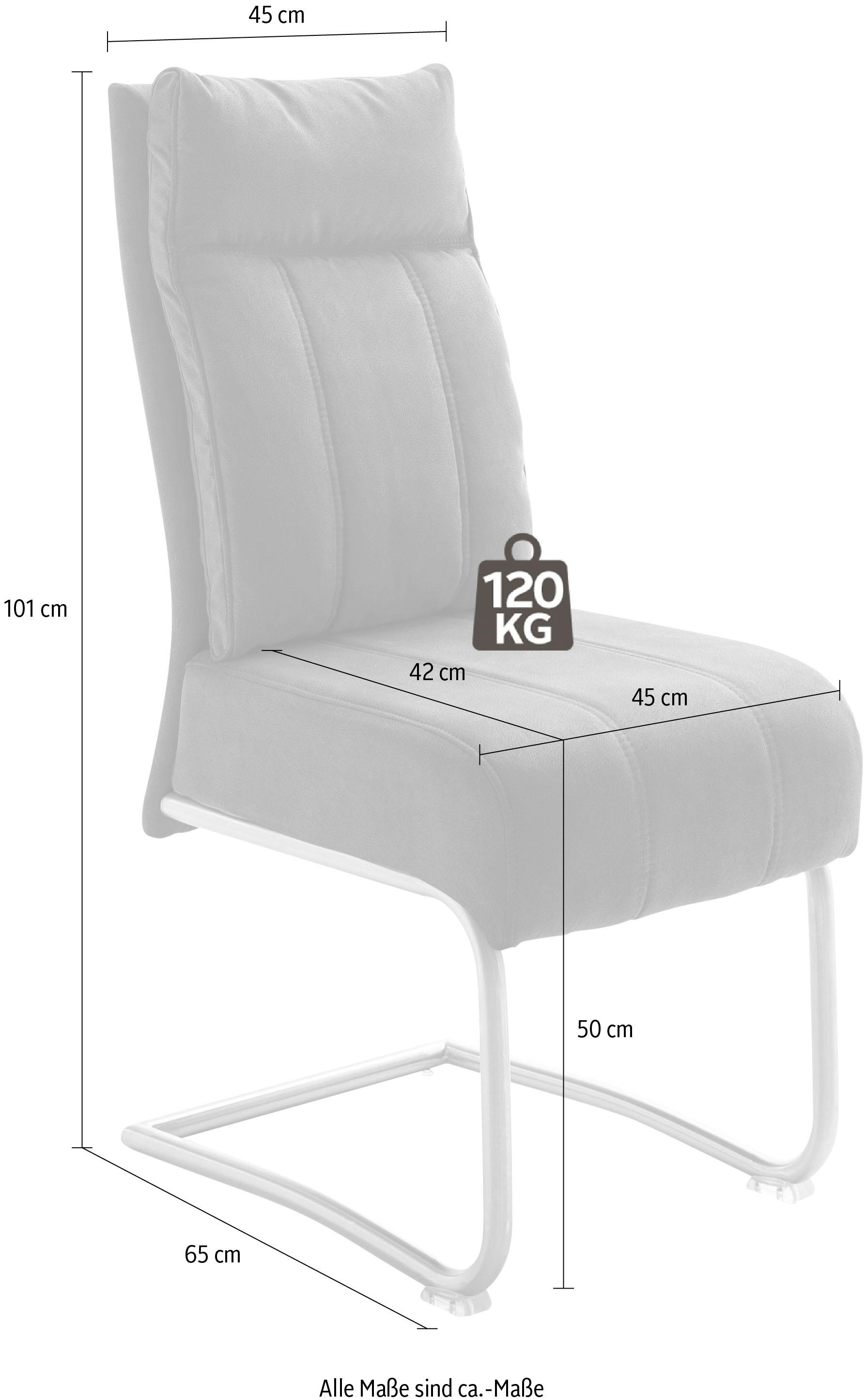 MCA furniture Freischwinger »Azul«, (Set), 2 St., Stoffbezug, mit  Taschenfederkern, Stuhl bis 120 Kg belastbar | BAUR
