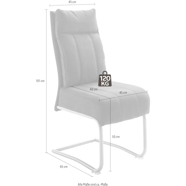 MCA furniture Freischwinger »Azul«, (Set), 2 St., Stoffbezug, mit  Taschenfederkern, Stuhl bis 120 Kg belastbar | BAUR