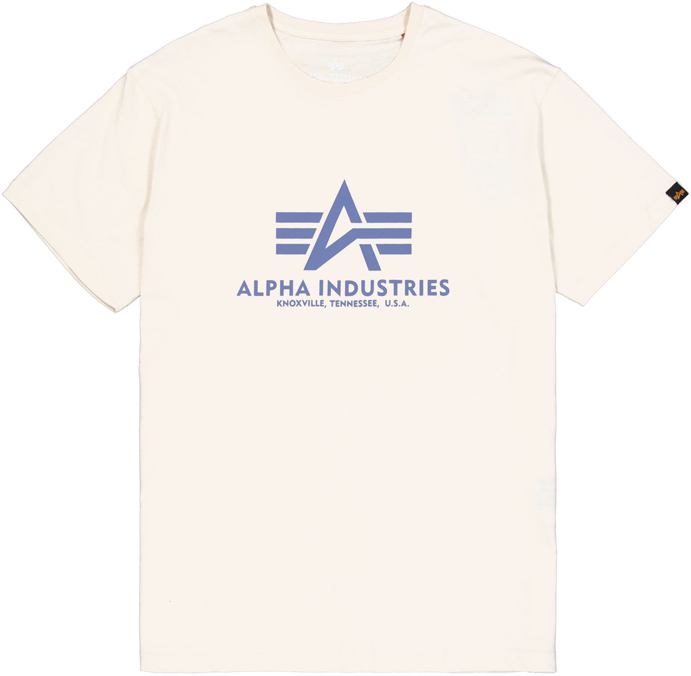 Alpha Industries Basic Vintage T-Shirt mit kurzen Ärmeln Weiß/Nachtlila 2XL 2