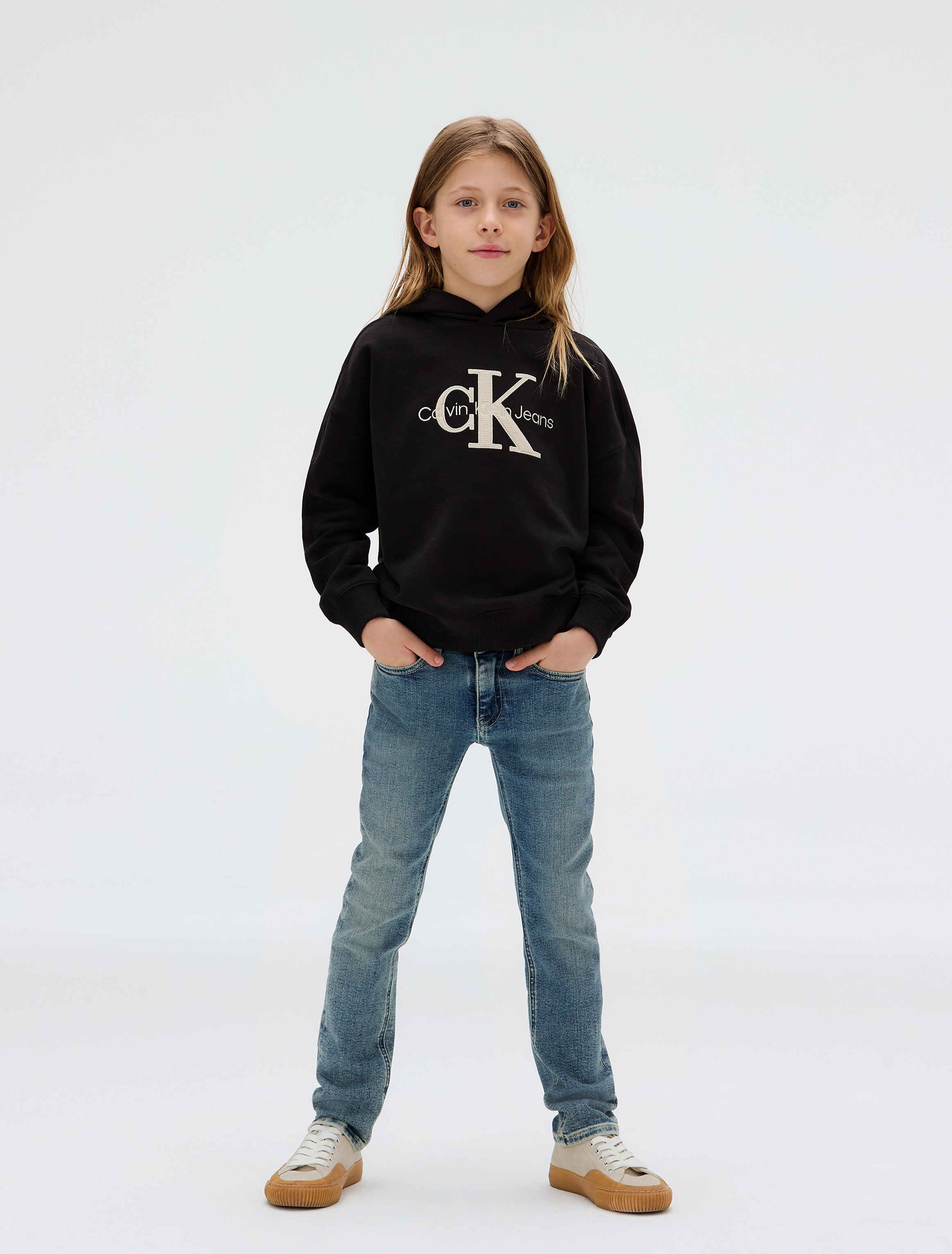 Calvin Klein Jeans Slim-fit-Jeans »SLIM NEW MID BLUE PWS«, für Kinder bis 16 Jahre, in cooler Waschung