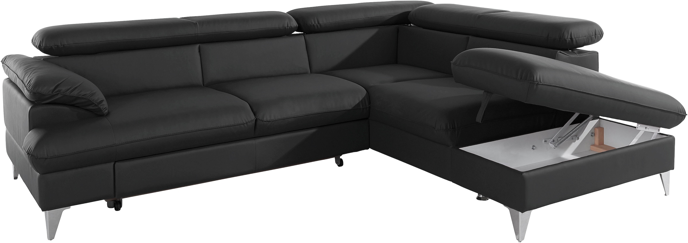COTTA Ecksofa »Caluso L-Form«, mit Kopfteilverstellung, wahlweise mit Bettfunktion & Bettkasten