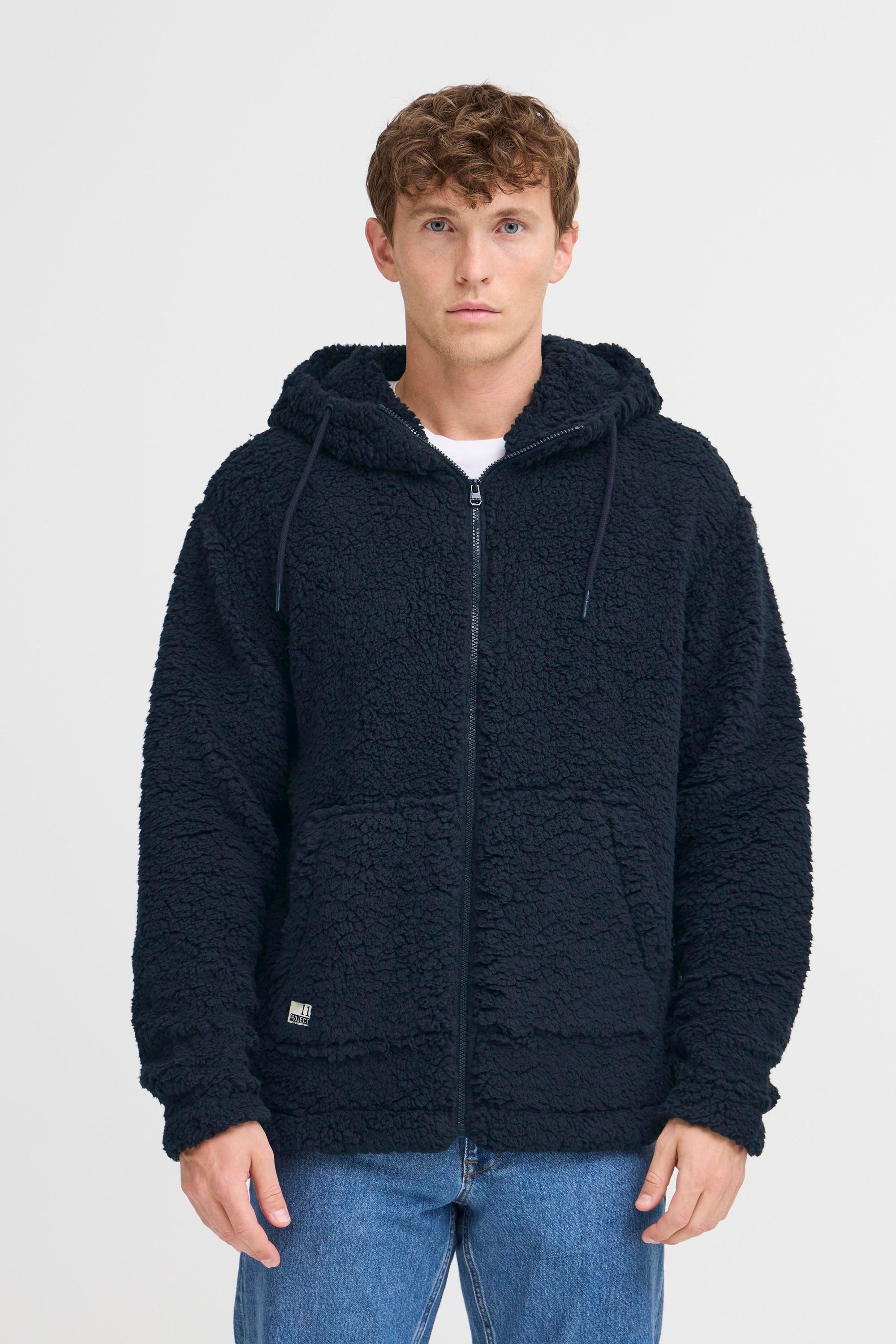 11 PROJECT Fellimitatjacke PRDaag Hooded Sweatshirt Blue M 2